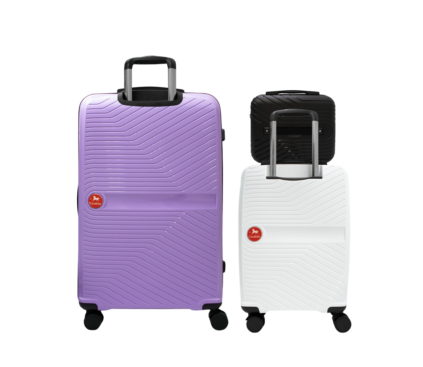 Cavalinho Canada & USA Colorful 3 Piece Luggage Set (15", 19" & 28") - Black White Lilac - 68020004.010639.S151928._3