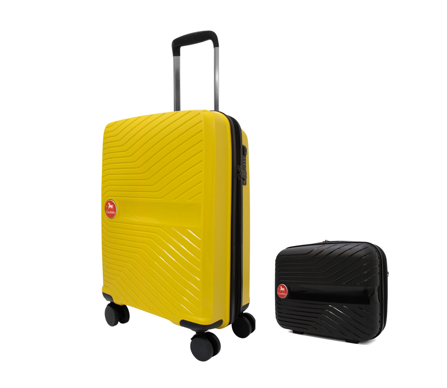 #color_ Black Yellow | Cavalinho Canada & USA Colorful 2 Piece Luggage Set (15" & 19") - Black Yellow - 68020004.0108.S1519._3