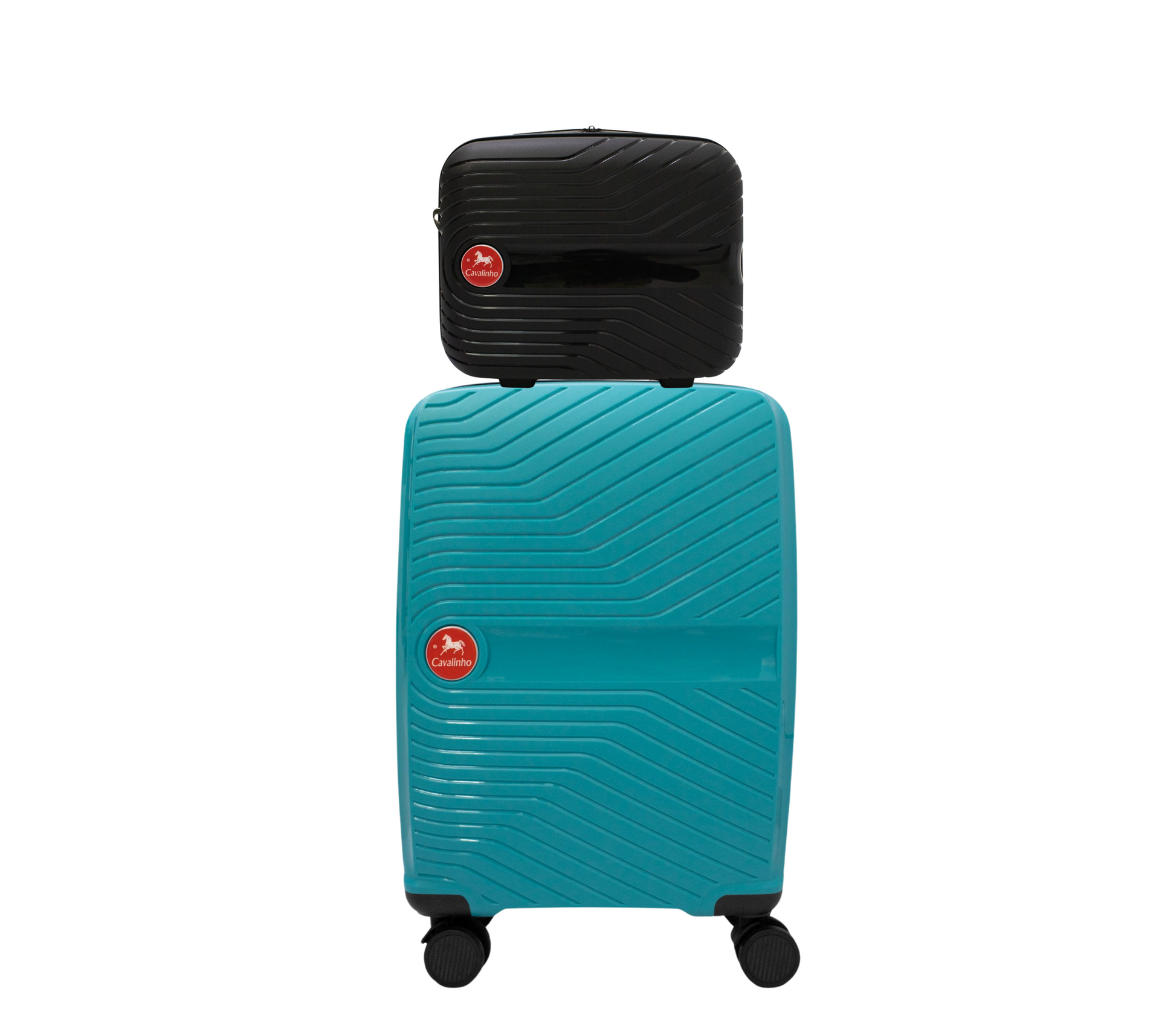 #color_ Black DarkTurquoise | Cavalinho Canada & USA Colorful 2 Piece Luggage Set (15" & 19") - Black DarkTurquoise - 68020004.0125.S1519._1