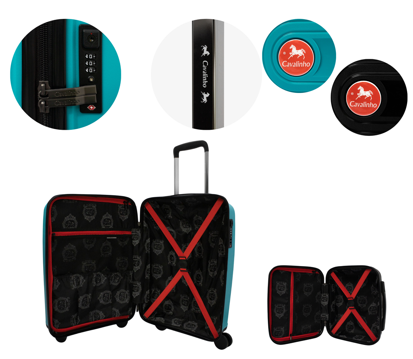 Cavalinho Canada & USA Colorful 2 Piece Luggage Set (15" & 19") - Black DarkTurquoise - 68020004.0125.S1519._4