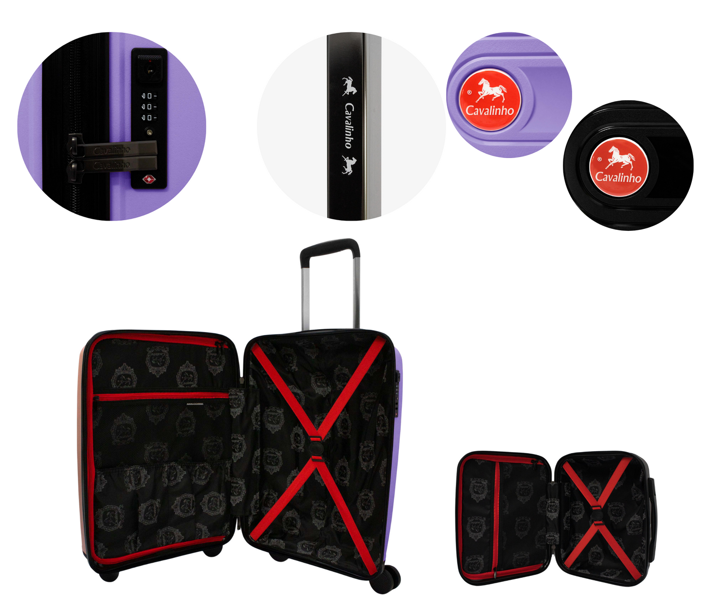 #color_ Black Lilac | Cavalinho Canada & USA Colorful 2 Piece Luggage Set (15" & 19") - Black Lilac - 68020004.0139.S1519._4