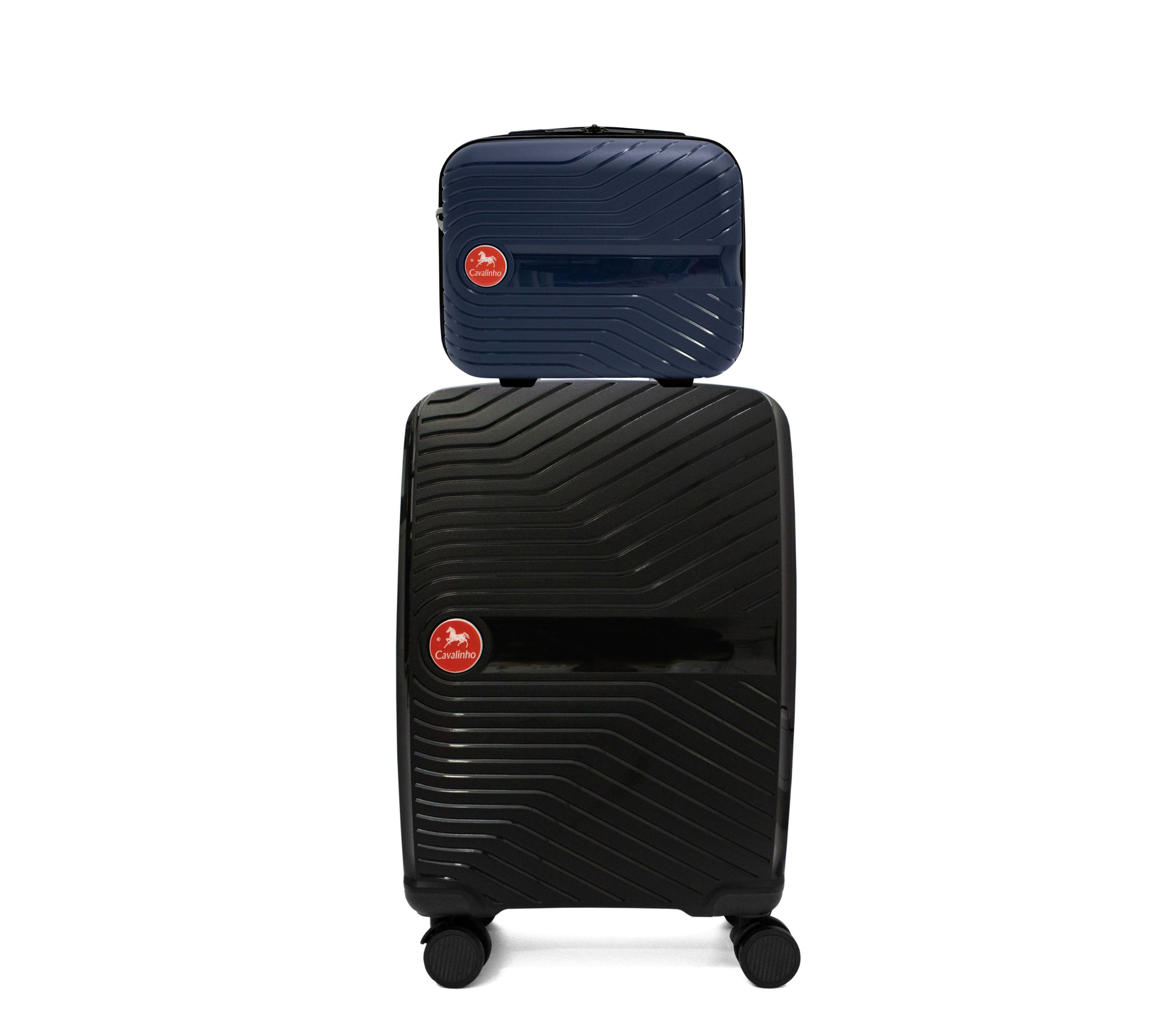 #color_ Navy Black | Cavalinho Canada & USA Colorful 2 Piece Luggage Set (15" & 19") - Navy Black - 68020004.0301.S1519._1