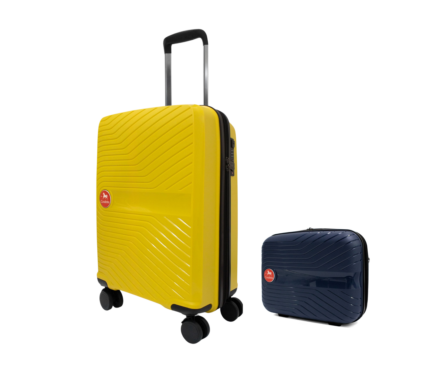 #color_ Navy Yellow | Cavalinho Canada & USA Colorful 2 Piece Luggage Set (15" & 19") - Navy Yellow - 68020004.0308.S1519._3