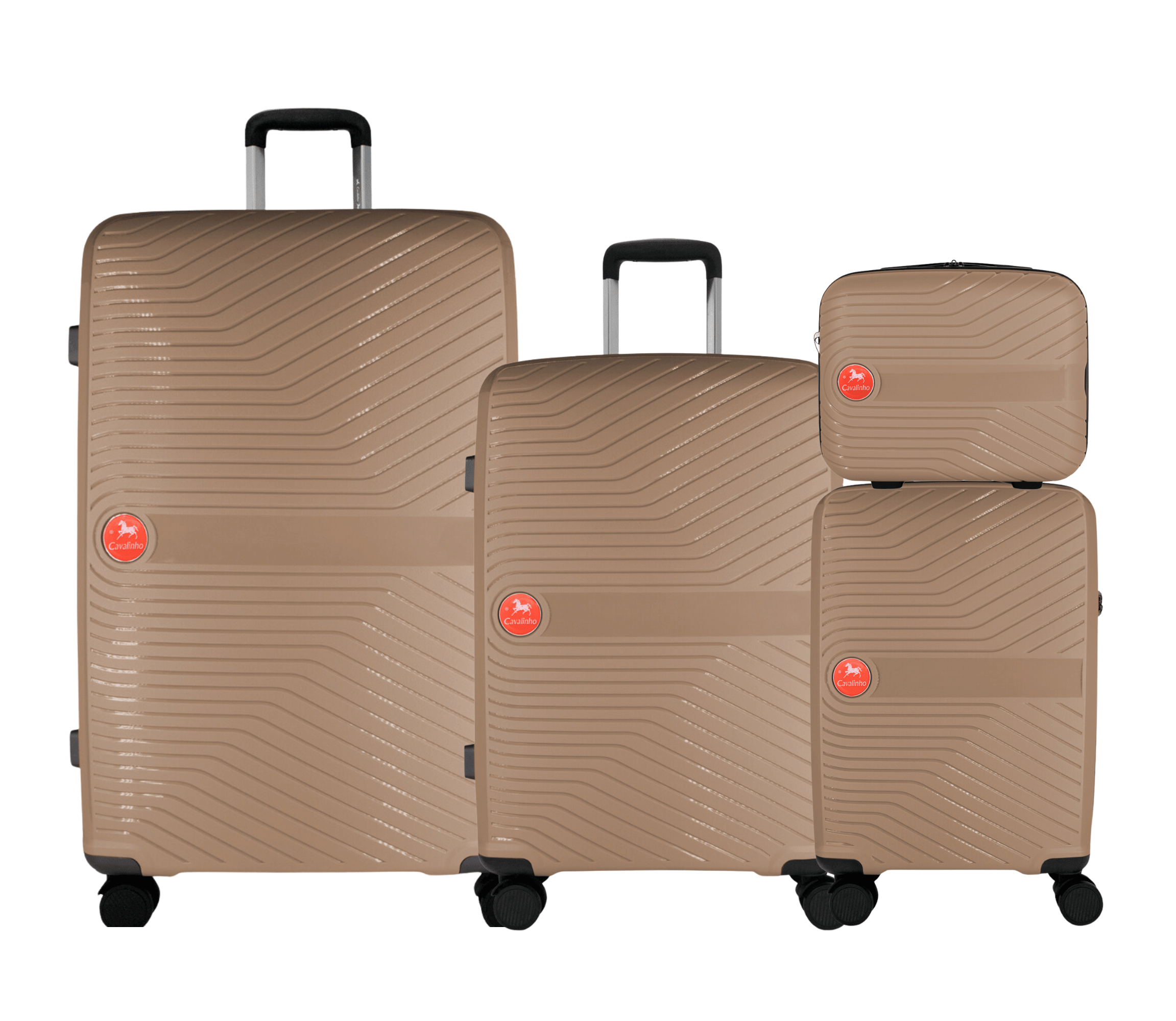 Cavalinho 4 Piece Set of Colorful Hardside Luggage (15", 19", 24", 28") SKU 68020004.07.S4 #color_Sand