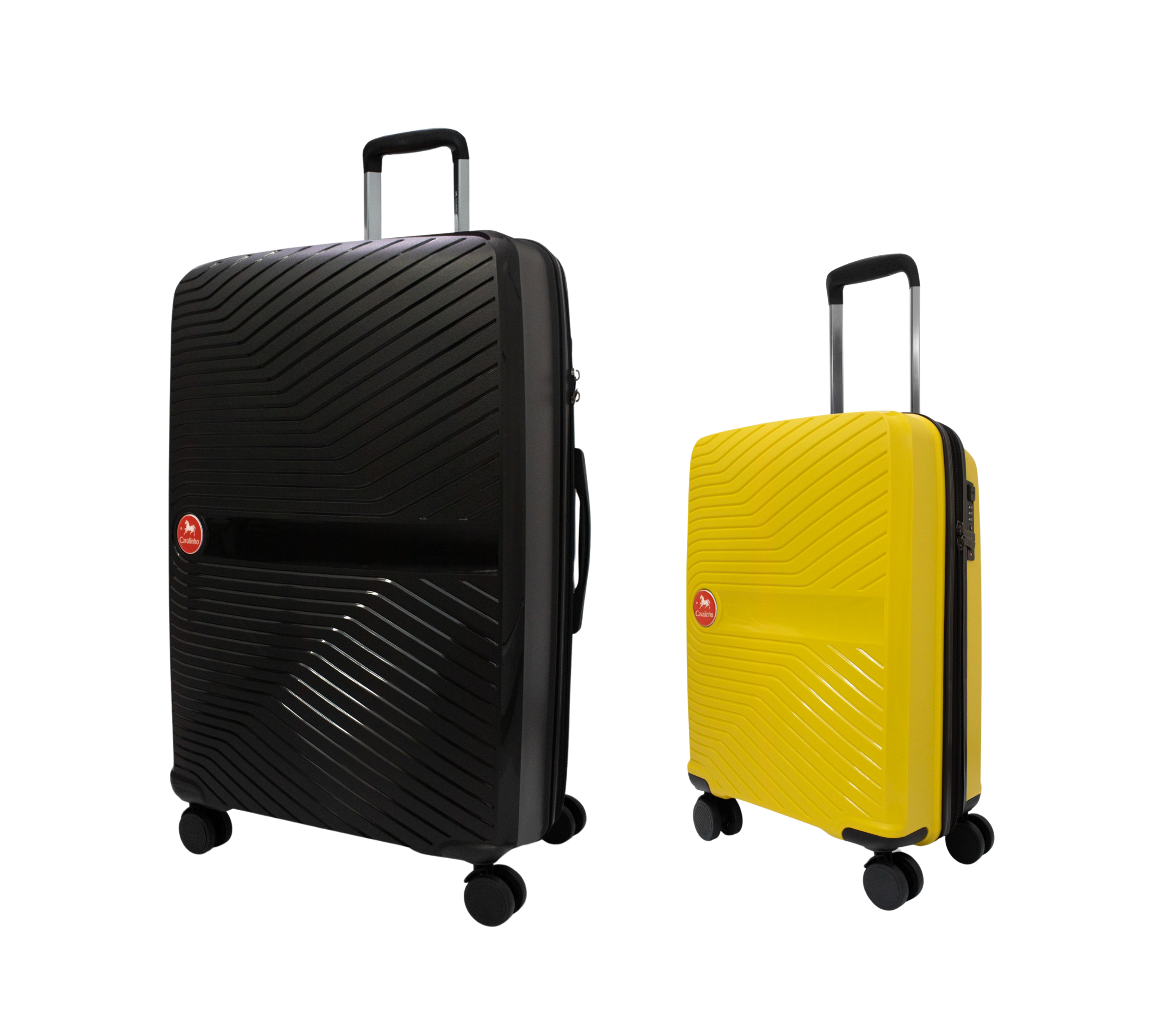 #color_ Yellow Black | Cavalinho Canada & USA Colorful 2 Piece Luggage Set (19" & 28") - Yellow Black - 68020004.0801.S1928._2