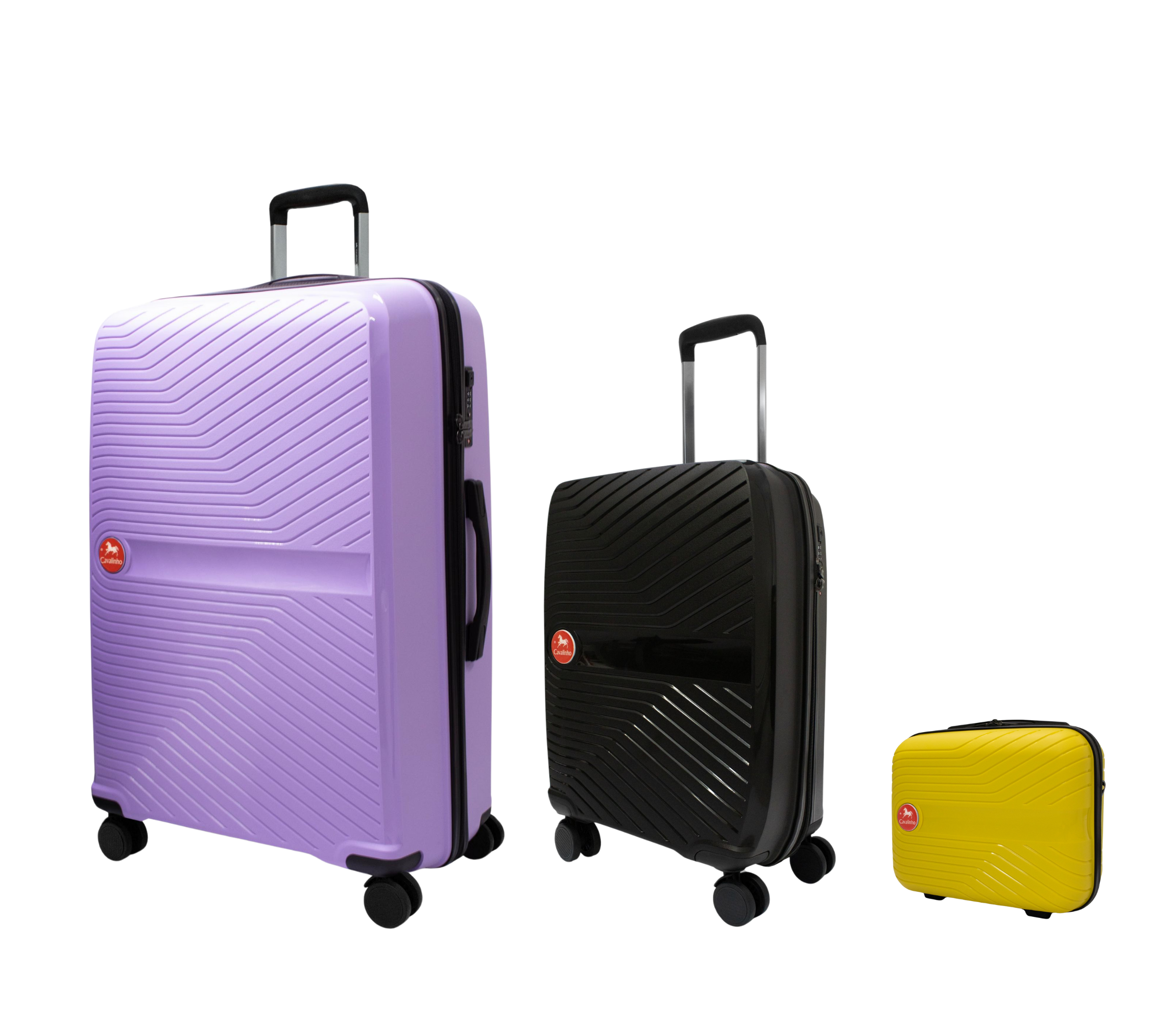 #color_ Yellow Black Lilac | Cavalinho Canada & USA Colorful 3 Piece Luggage Set (15", 19" & 28") - Yellow Black Lilac - 68020004.080139.S151928._2