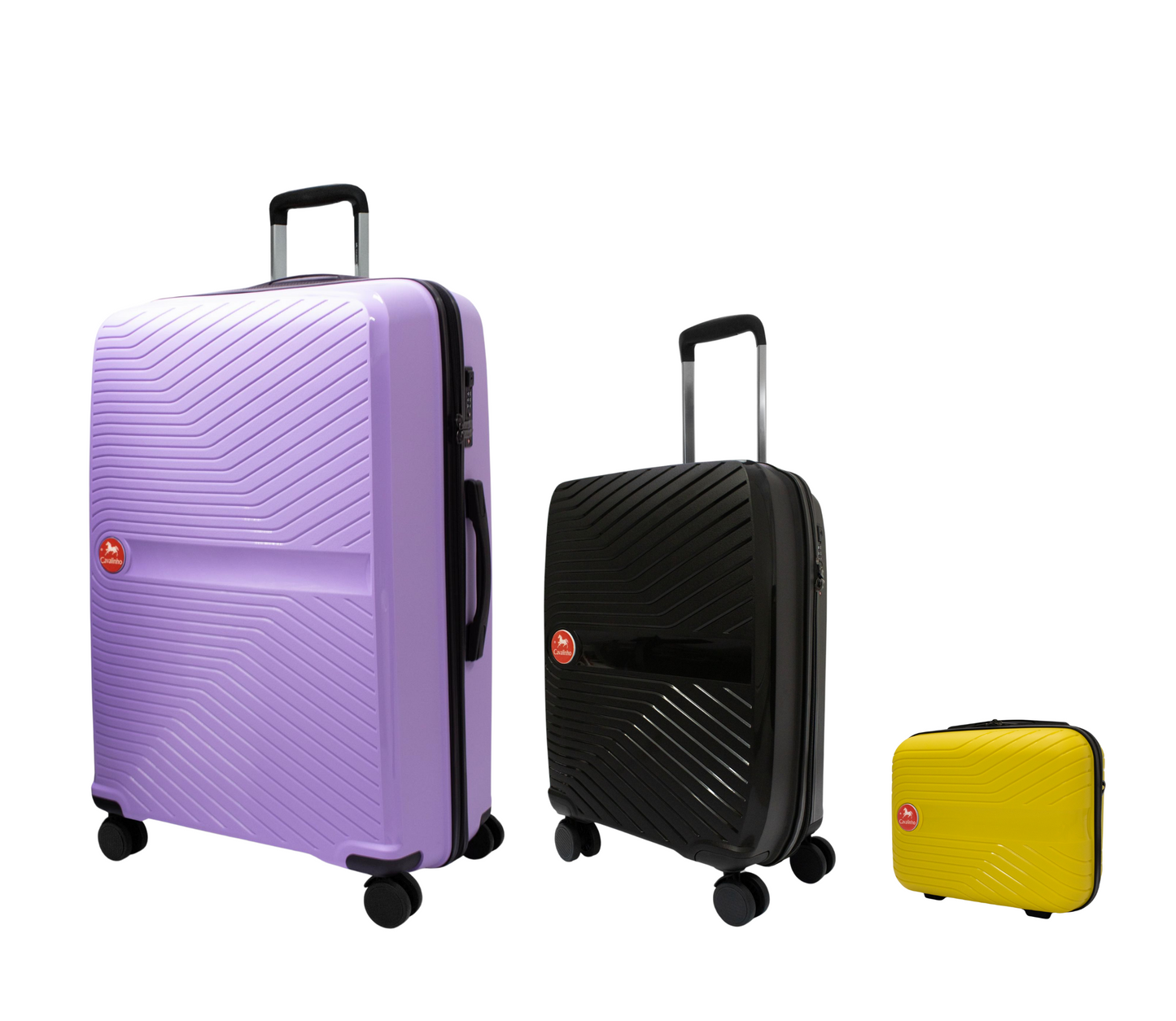 Cavalinho Canada & USA Colorful 3 Piece Luggage Set (15", 19" & 28") - Yellow Black Lilac - 68020004.080139.S151928._2