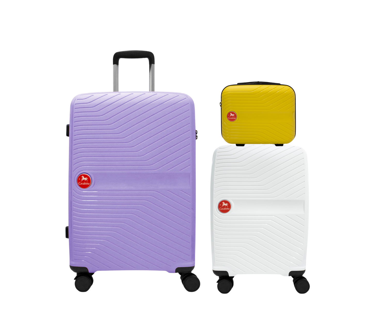 Cavalinho Canada & USA Colorful 3 Piece Luggage Set (15", 19" & 28") - Yellow White Lilac - 68020004.080639.S151928._1