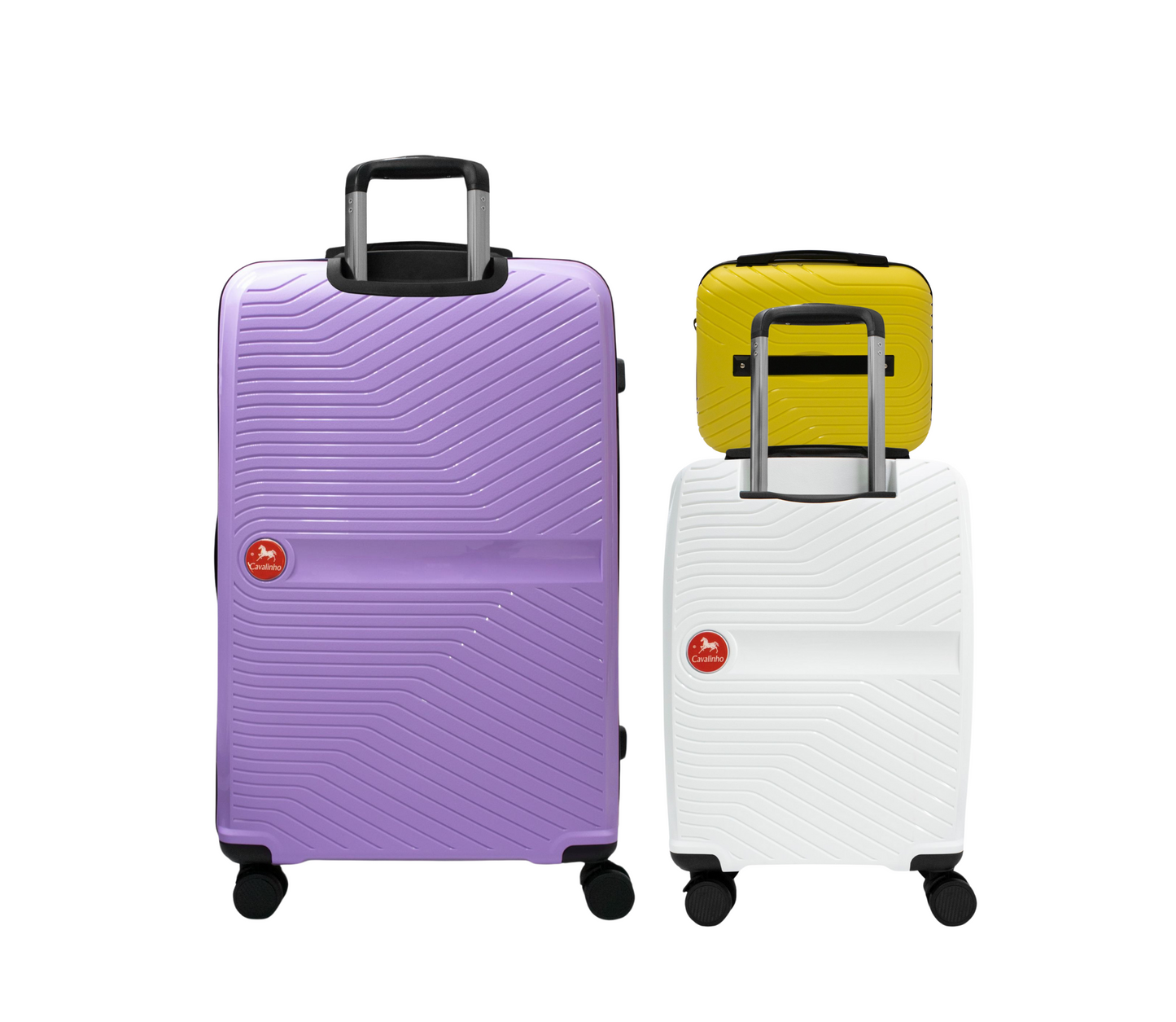 Cavalinho Canada & USA Colorful 3 Piece Luggage Set (15", 19" & 28") - Yellow White Lilac - 68020004.080639.S151928._3
