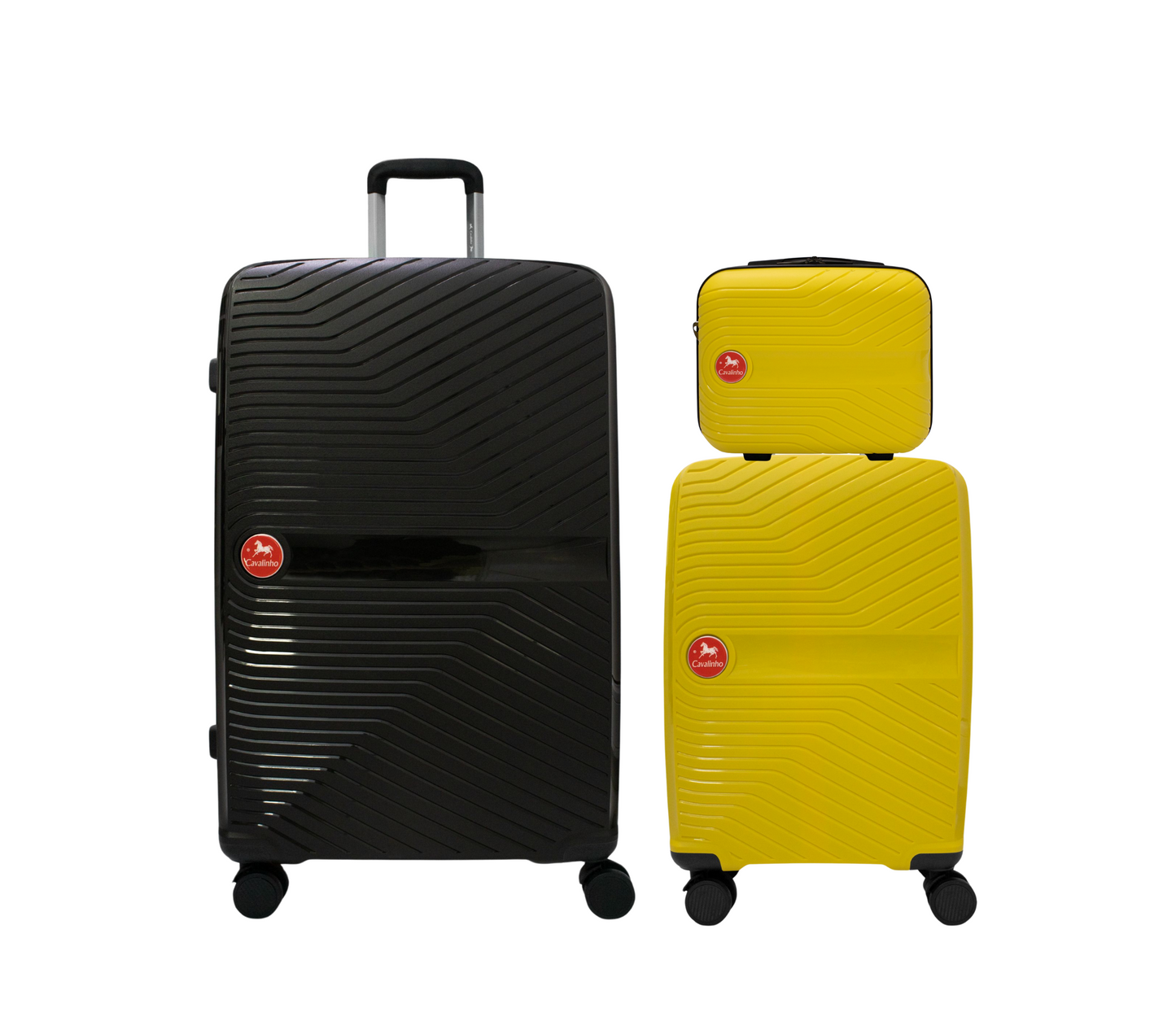 Cavalinho Canada & USA Colorful 3 Piece Luggage Set (15", 19" & 28") - Yellow Yellow Black - 68020004.080801.S151928._1