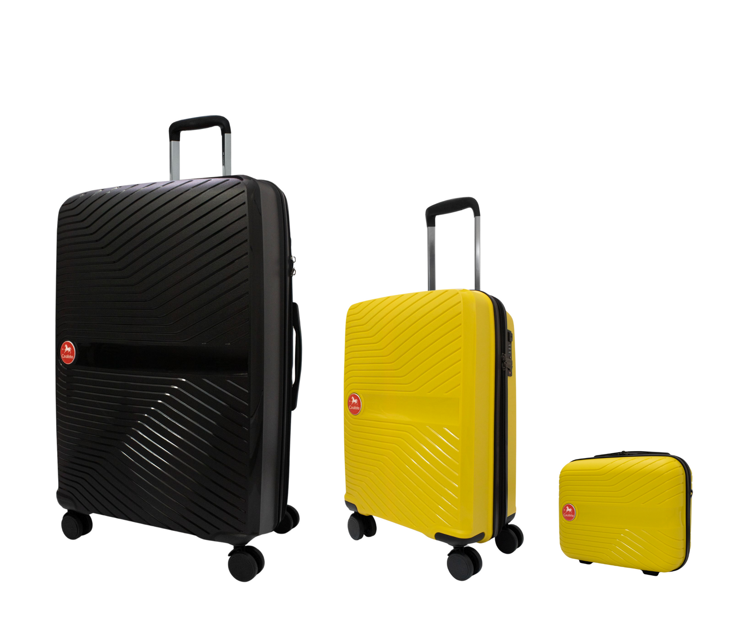 Cavalinho Canada & USA Colorful 3 Piece Luggage Set (15", 19" & 28") - Yellow Yellow Black - 68020004.080801.S151928._2