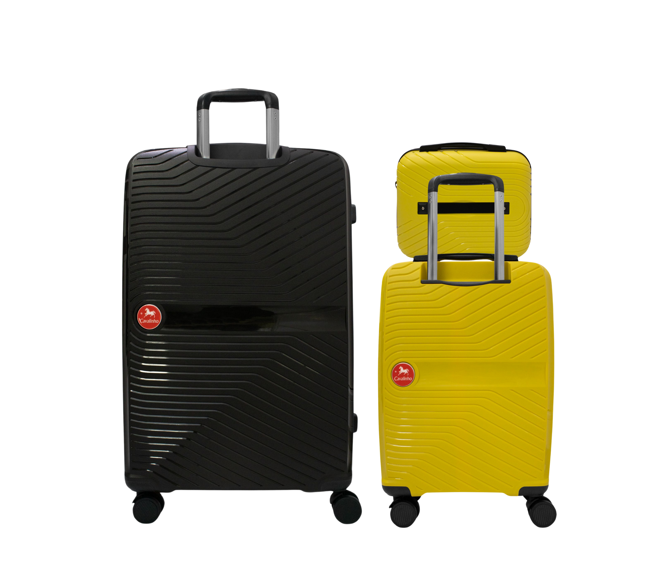 #color_ Yellow Yellow Black | Cavalinho Canada & USA Colorful 3 Piece Luggage Set (15", 19" & 28") - Yellow Yellow Black - 68020004.080801.S151928._3