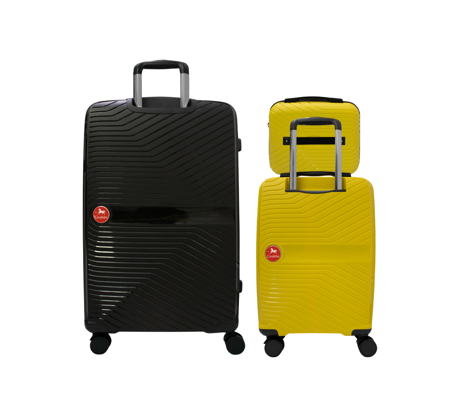 Cavalinho Canada & USA Colorful 3 Piece Luggage Set (15", 19" & 28") - Yellow Yellow Black - 68020004.080801.S151928._3