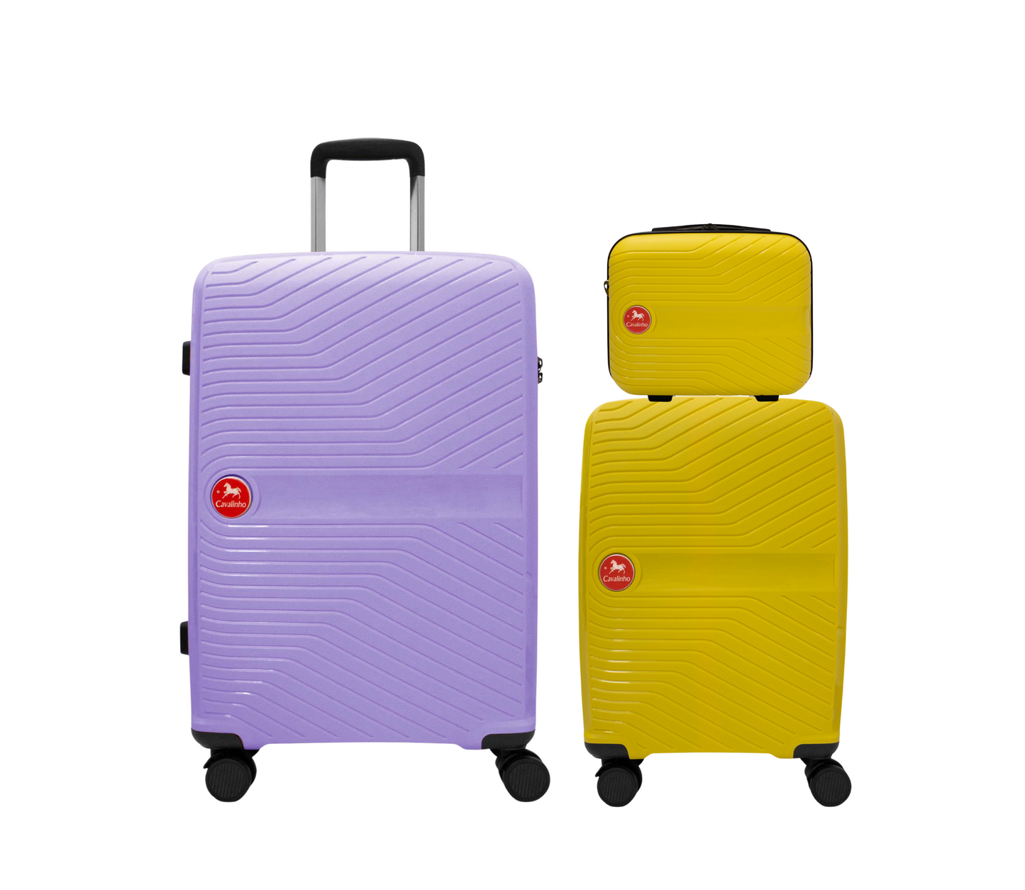 Cavalinho Canada & USA Colorful 3 Piece Luggage Set (15", 19" & 28") - Yellow Yellow Lilac - 68020004.080839.S151928._1