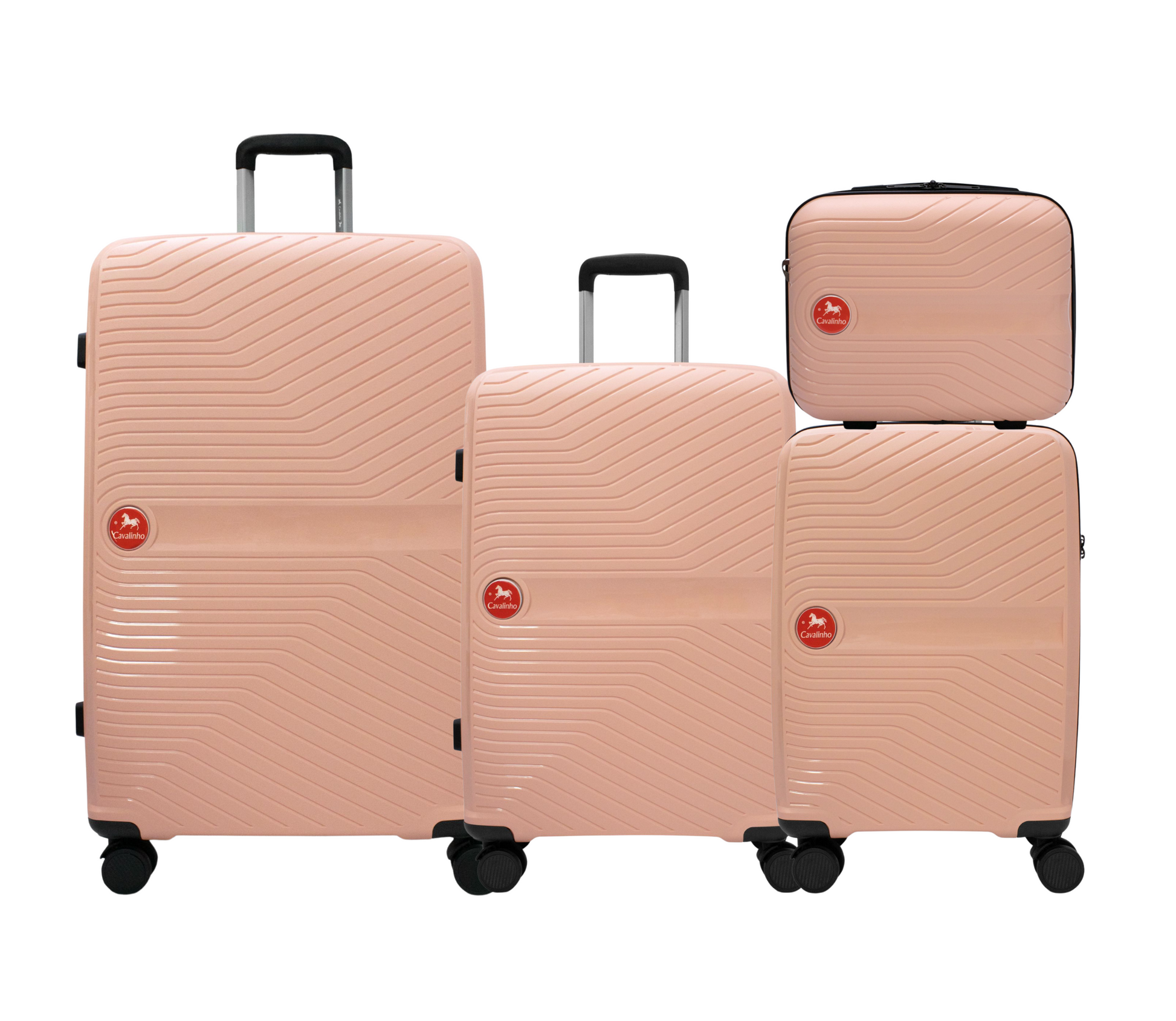 #color_ Salmon | Cavalinho Canada & USA 4 Piece Set of Colorful Hardside Luggage (15", 19", 24", 28") - Salmon - 68020004.11.S4_1