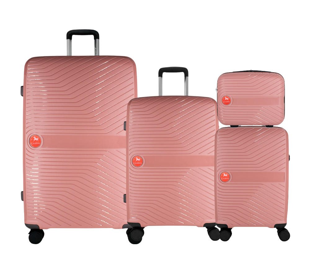 Cavalinho 4 Piece Set of Colorful Hardside Luggage (15", 19", 24", 28") SKU 68020004.18.S4 #color_Pink