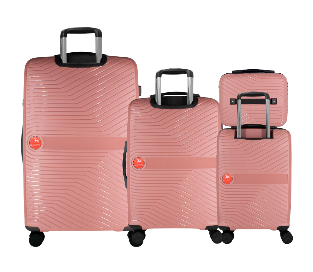 Cavalinho 4 Piece Set of Colorful Hardside Luggage (15", 19", 24", 28") SKU 68020004.18.S4 #color_Pink