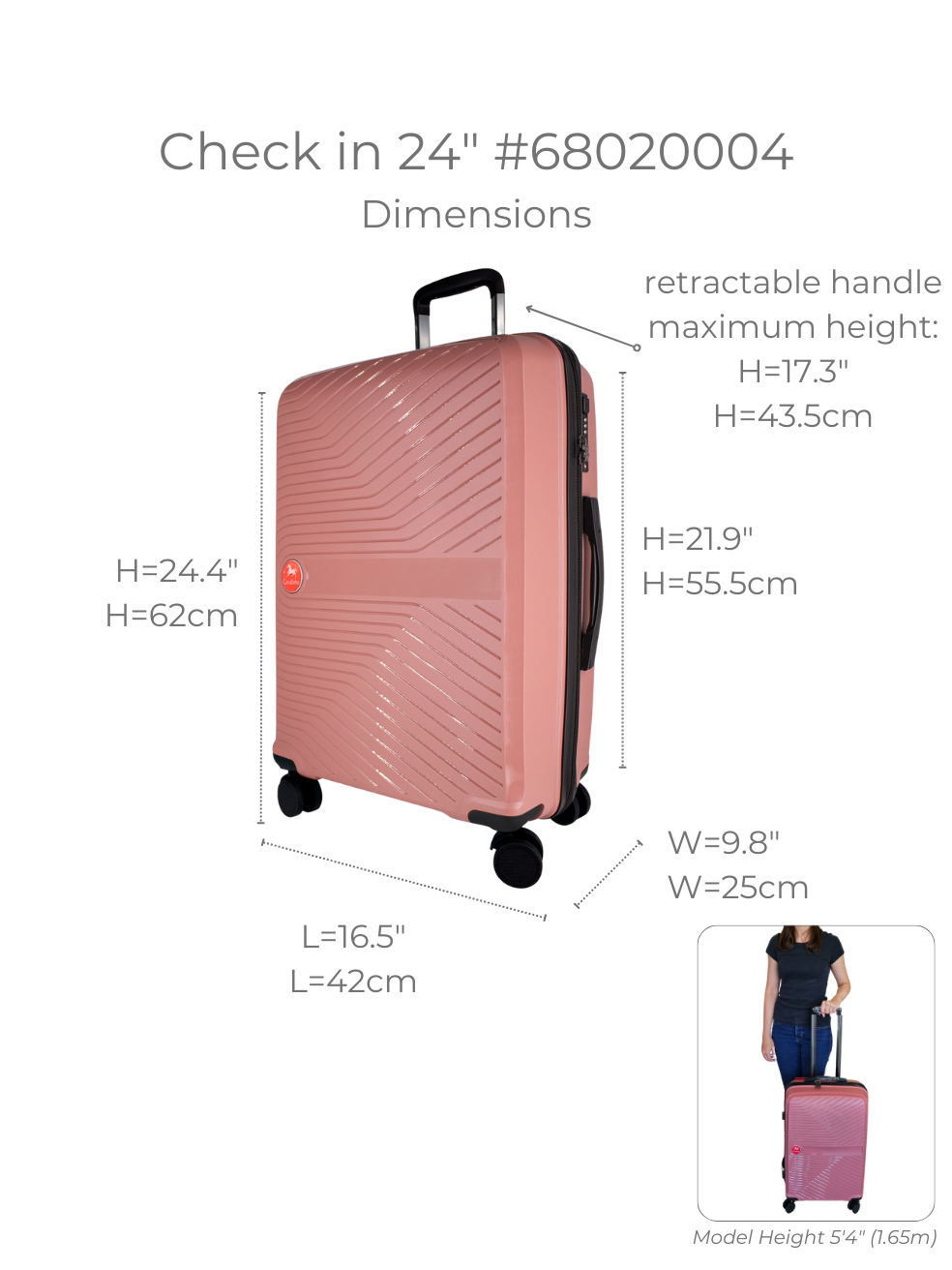 Cavalinho Colorful Check-in Hardside Luggage (24") SKU 68020004.24 #color_yellow, lilac, black, DarkTurquoise, navy, salmon, white, coral, lightblue, green, pink, ocean blue