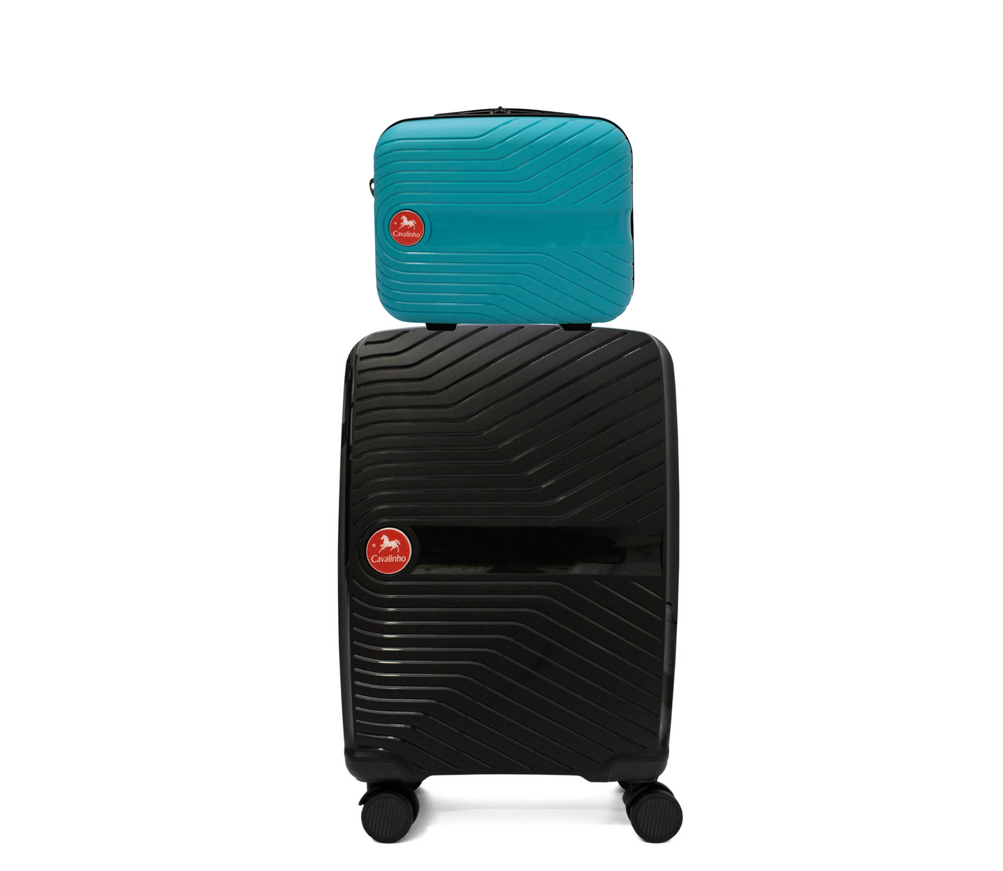 #color_ DarkTurquoise Black | Cavalinho Canada & USA Colorful 2 Piece Luggage Set (15" & 19") - DarkTurquoise Black - 68020004.2501.S1519._1
