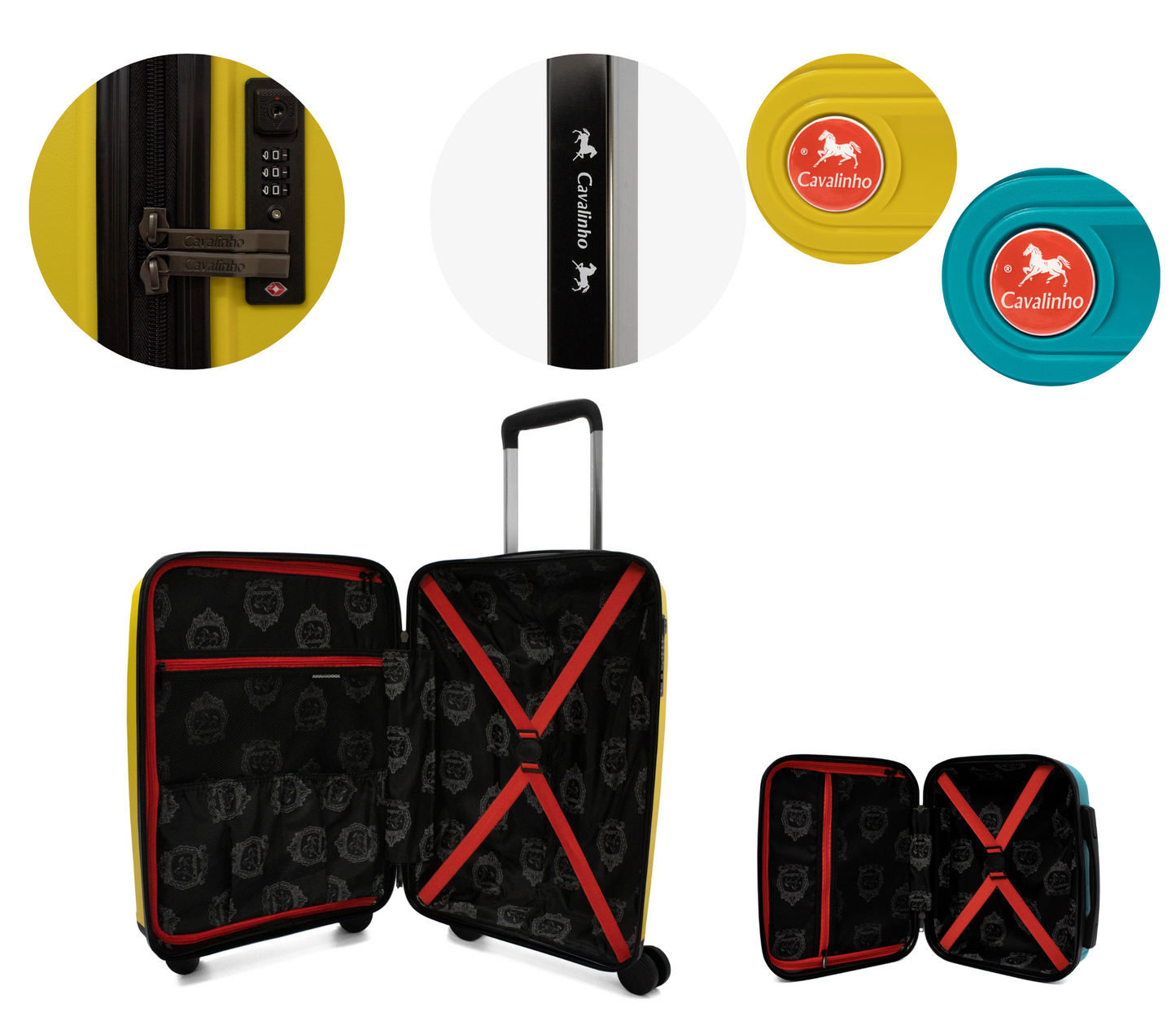 Cavalinho Canada & USA Colorful 2 Piece Luggage Set (15" & 19") - DarkTurquoise Yellow - 68020004.2508.S1519._4