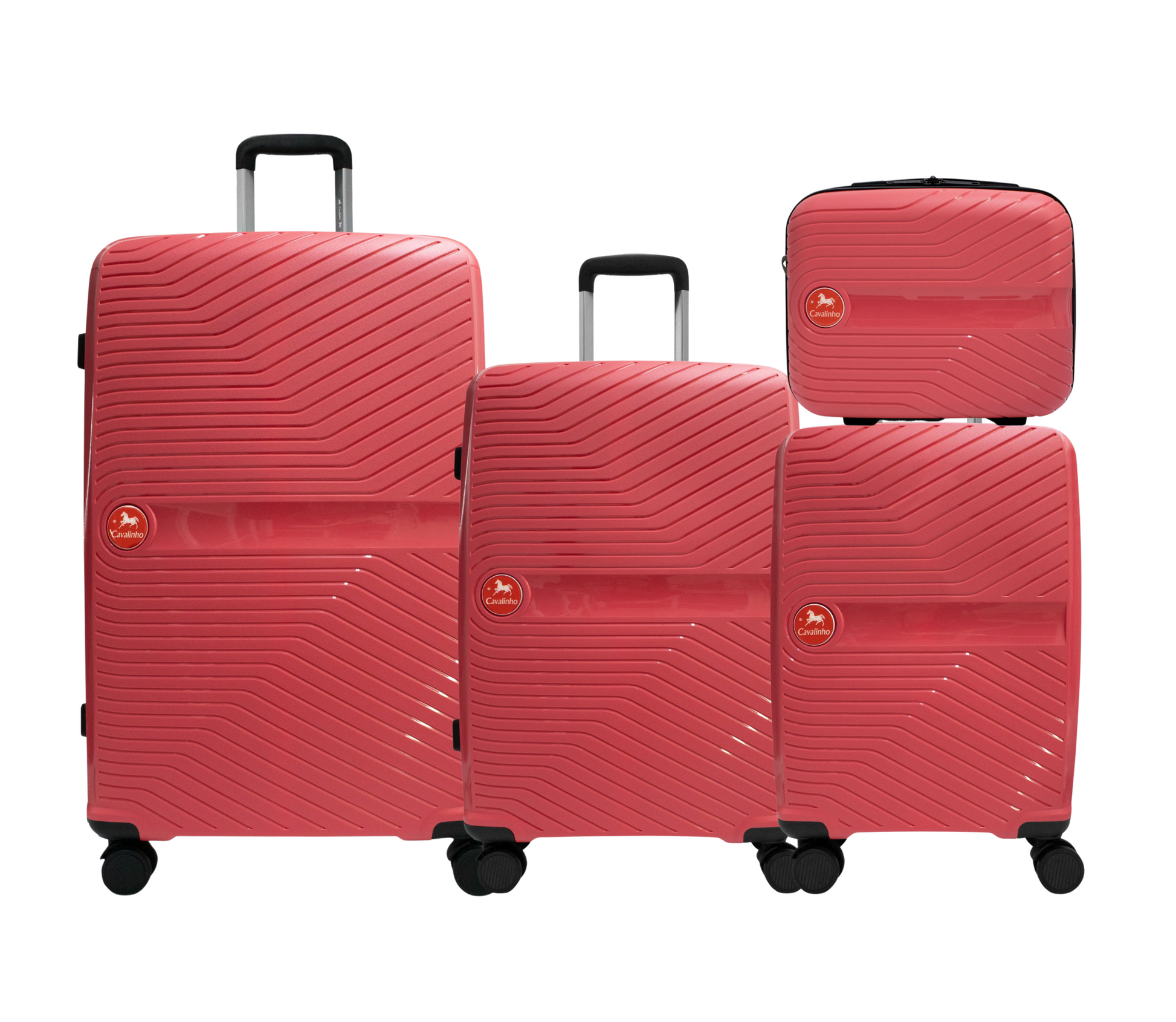 #color_ Coral | Cavalinho Canada & USA 4 Piece Set of Colorful Hardside Luggage (15", 19", 24", 28") - Coral - 68020004.27.S4_1