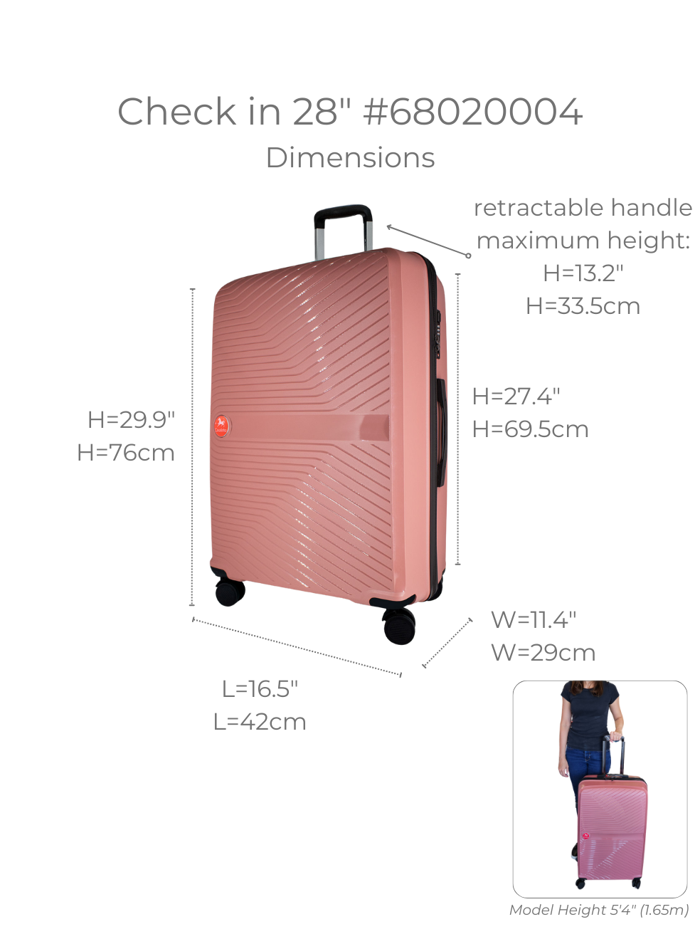 Cavalinho Colorful Check-in Hardside Luggage (28") SKU 68020004.28 #color_yellow, lilac, black, DarkTurquoise, navy, salmon, white, coral, lightblue, green, pink, ocean blue