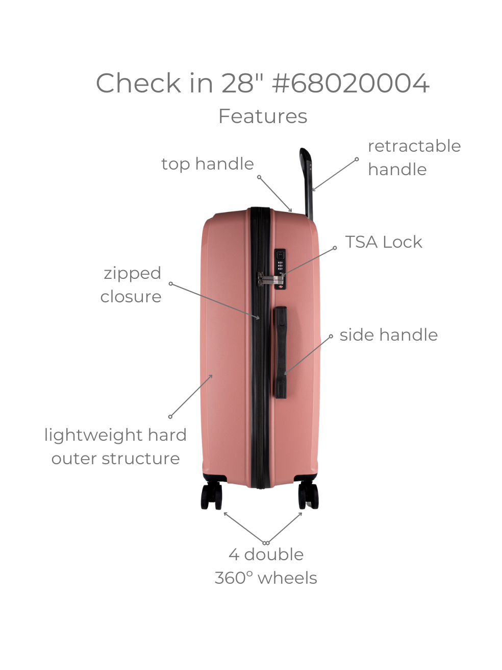 Cavalinho Colorful Check-in Hardside Luggage (28") SKU 68020004.28 #color_yellow, lilac, black, DarkTurquoise, navy, salmon, white, coral, lightblue, green, pink, ocean blue, sand, grey, pastel blue