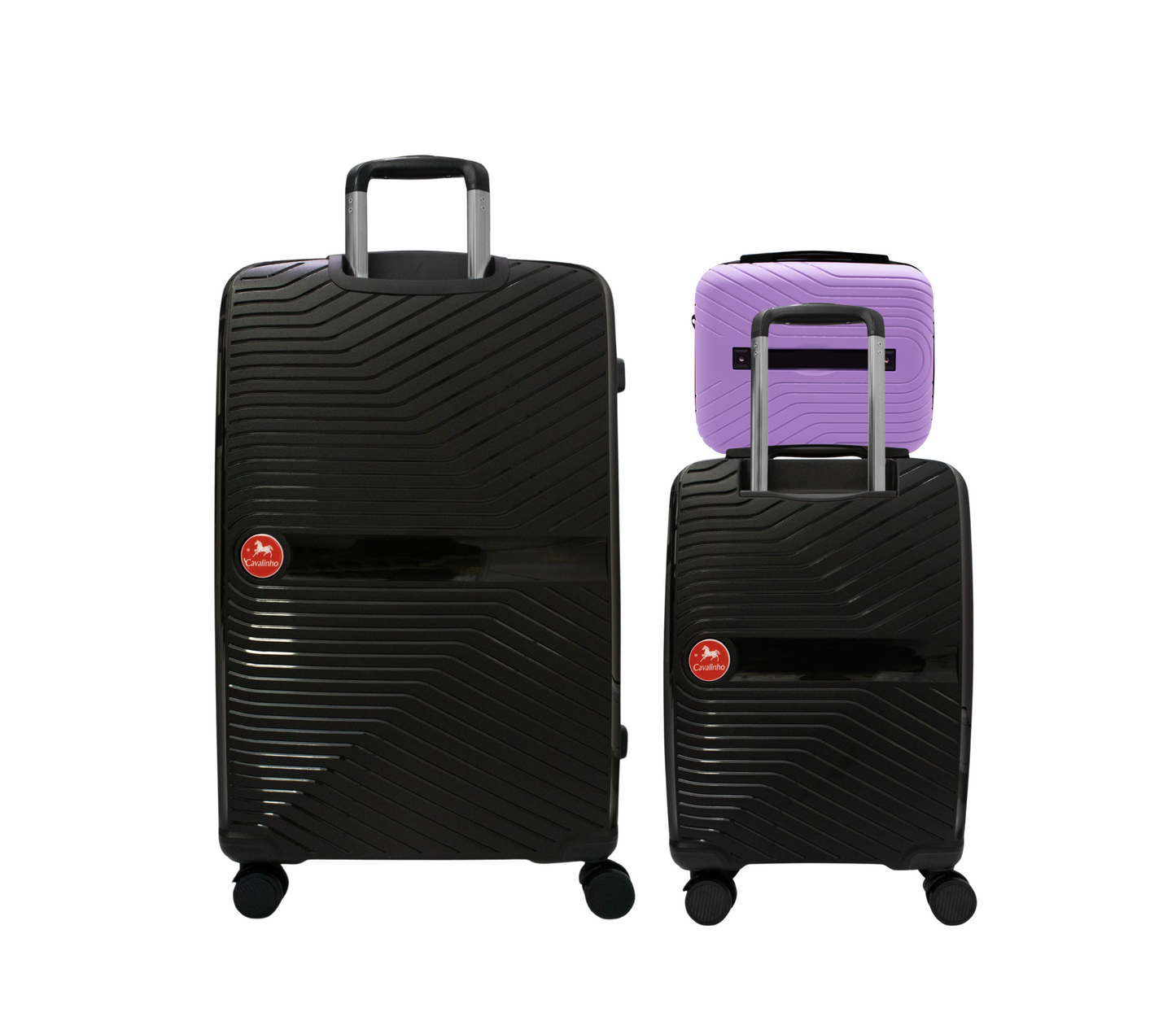Cavalinho Canada & USA Colorful 3 Piece Luggage Set (15", 19" & 28") - Lilac Black Black - 68020004.390101.S151928._3