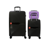 #color_ Lilac Black Black | Cavalinho Canada & USA Colorful 3 Piece Luggage Set (15", 19" & 28") - Lilac Black Black - 68020004.390101.S151928._3