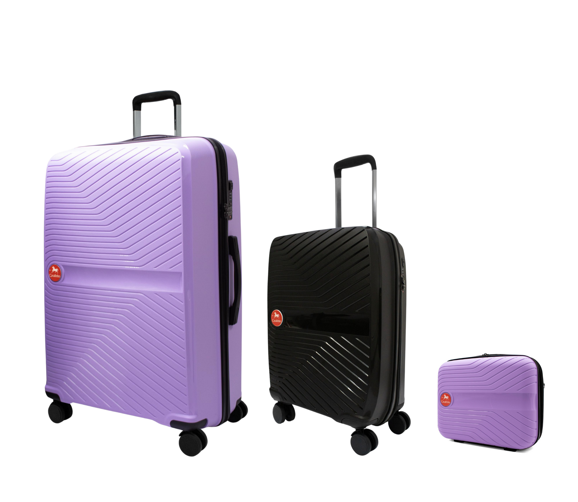 Cavalinho Colorful 3 Piece Luggage Set (15", 19" & 28") - Lilac Black Lilac - 68020004.390139.S151928._2