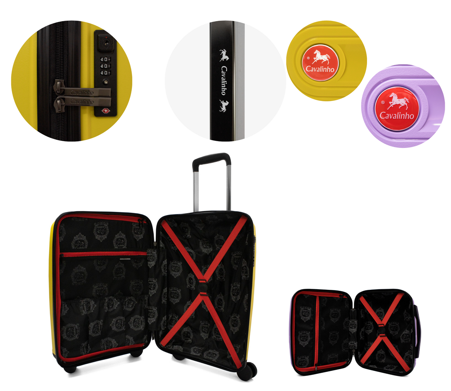 Cavalinho Canada & USA Colorful 2 Piece Luggage Set (15" & 19") - Lilac Yellow - 68020004.3908.S1519._4