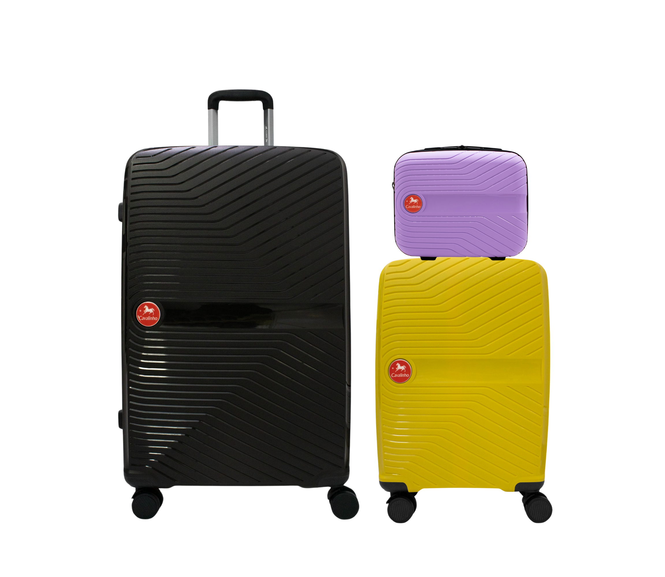 #color_ Lilac Yellow Black | Cavalinho Canada & USA Colorful 3 Piece Luggage Set (15", 19" & 28") - Lilac Yellow Black - 68020004.390801.S151928._1