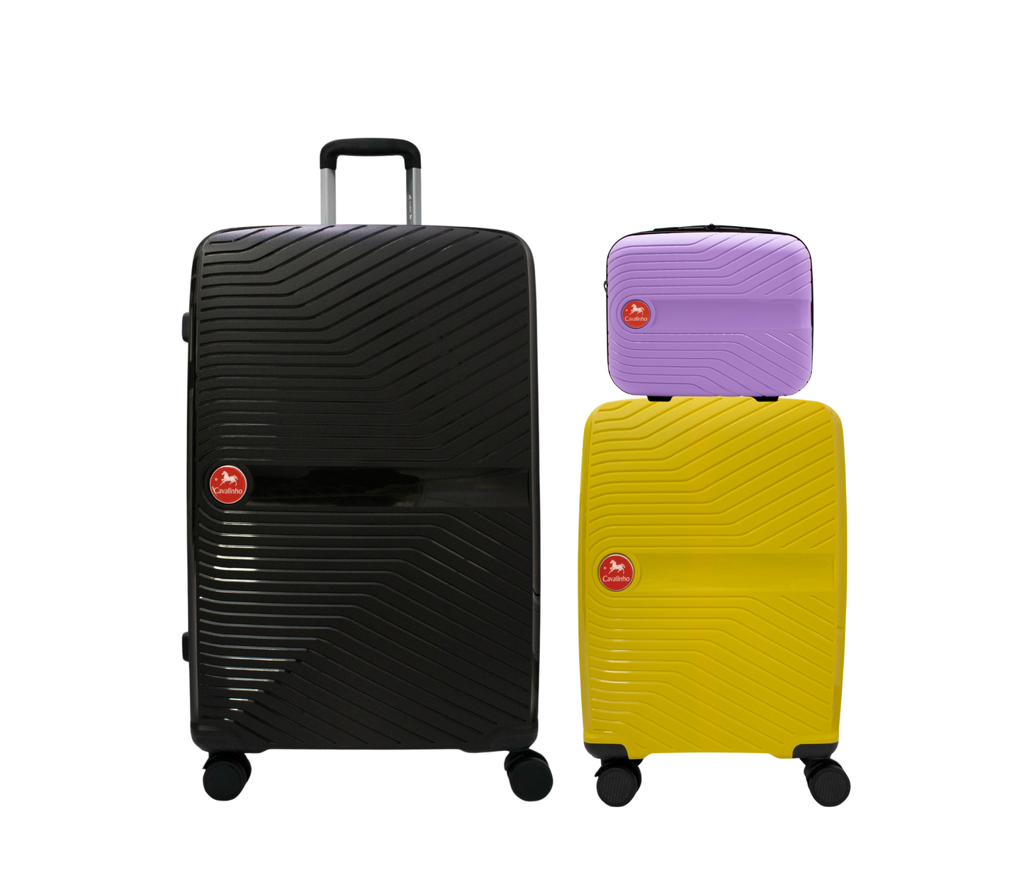 Cavalinho Canada & USA Colorful 3 Piece Luggage Set (15", 19" & 28") - Lilac Yellow Black - 68020004.390801.S151928._1
