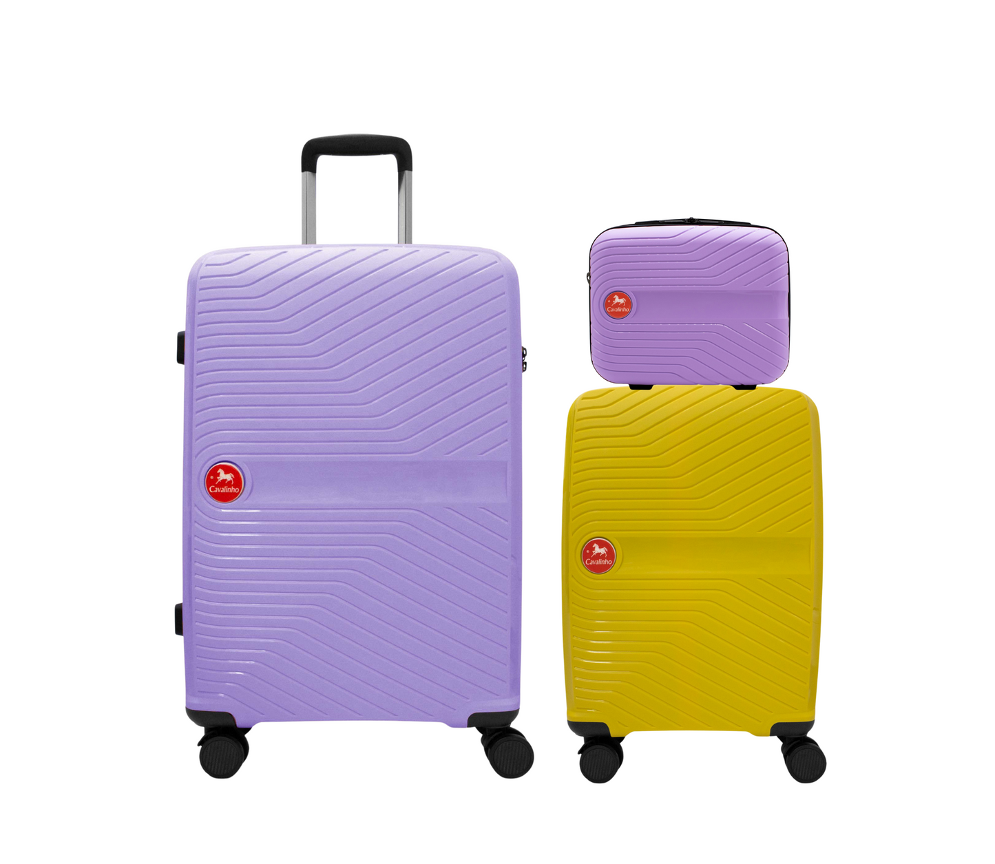 Cavalinho Canada & USA Colorful 3 Piece Luggage Set (15", 19" & 28") - Lilac Yellow Lilac - 68020004.390839.S151928._1