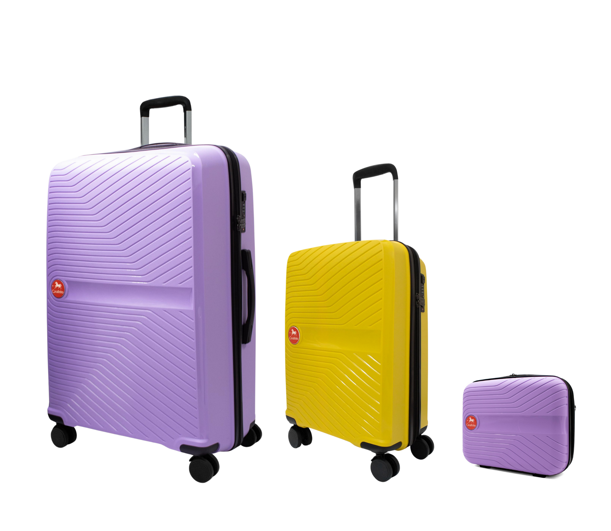Cavalinho Canada & USA Colorful 3 Piece Luggage Set (15", 19" & 28") - Lilac Yellow Lilac - 68020004.390839.S151928._2