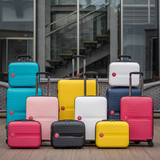 Cavalinho 4 Piece Set of Colorful Hardside Luggage (15", 19", 24", 28") #color_LightBlue, Black, Navy, White, DarkTurquoise, Lilac, Coral, Yellow, Salmon, Green, Pink, Ocean Blue, Pastel Blue, Grey, Sand