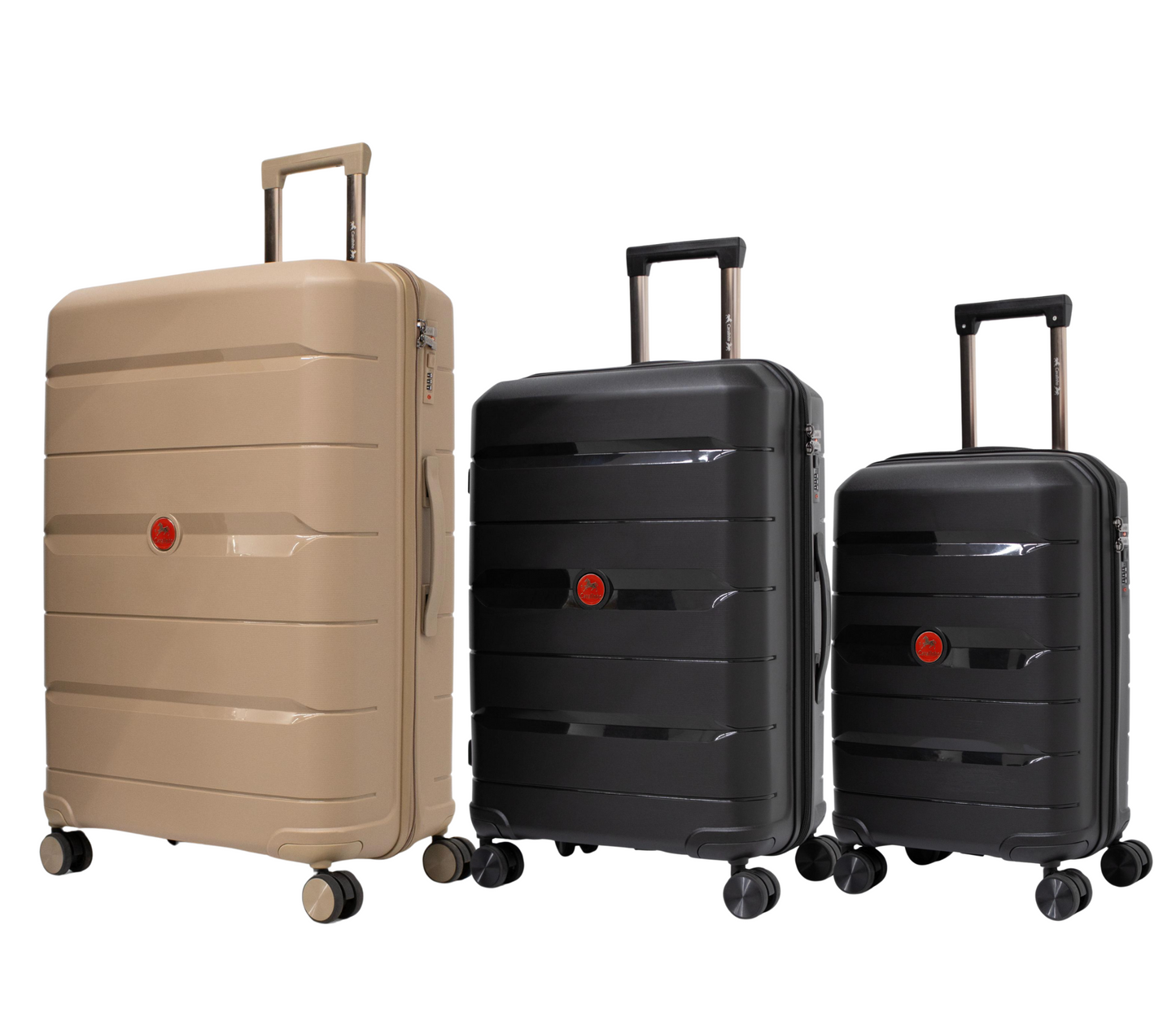 Cavalinho Canada & USA Oasis 3 Piece Luggage Set (20", 24" & 28") - Black Black GoldenRod - 68040001.010107.202428._2