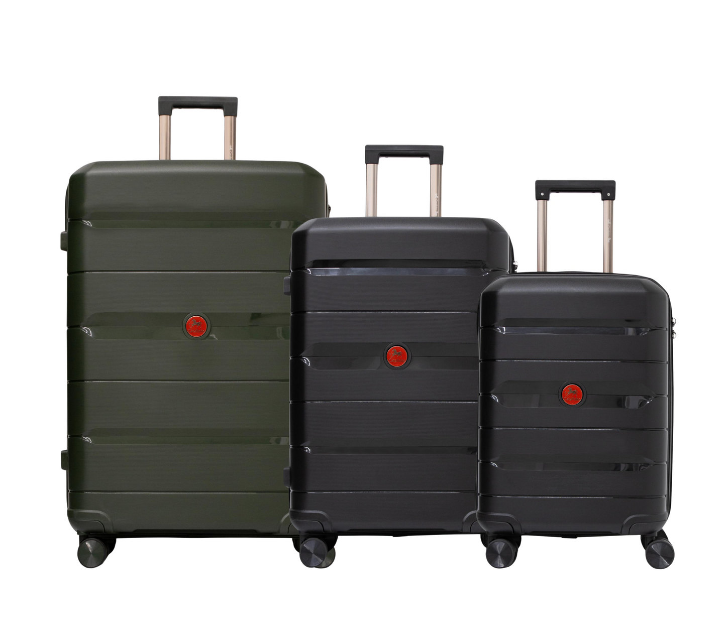 Cavalinho Canada & USA Oasis 3 Piece Luggage Set (20", 24" & 28") - Black Black DarkOliveGreen - 68040001.010109.202428._1