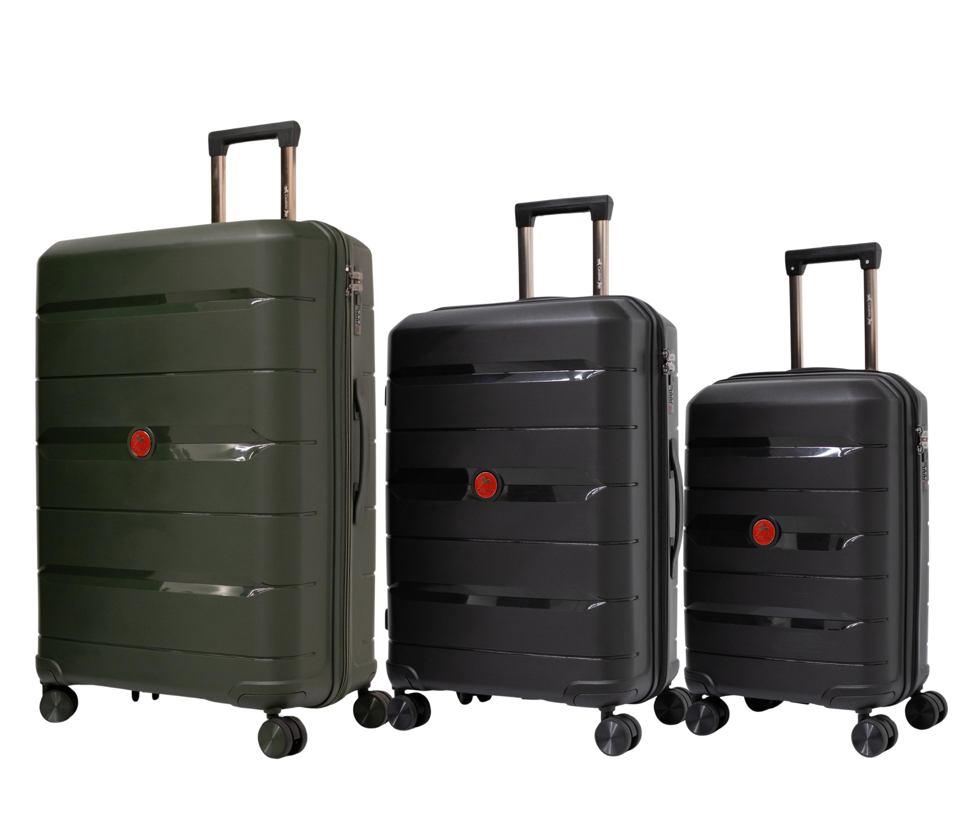 Cavalinho Canada & USA Oasis 3 Piece Luggage Set (20", 24" & 28") - Black Black DarkOliveGreen - 68040001.010109.202428._2