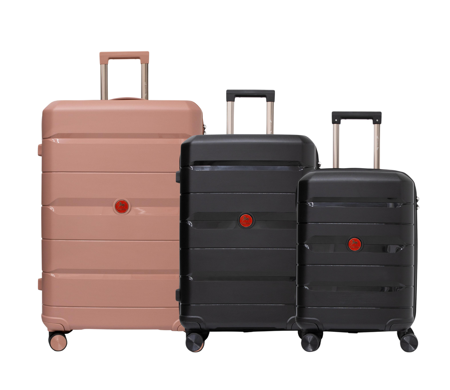 Cavalinho Canada & USA Oasis 3 Piece Luggage Set (20", 24" & 28") - Black Black RoseGold - 68040001.010118.202428._1