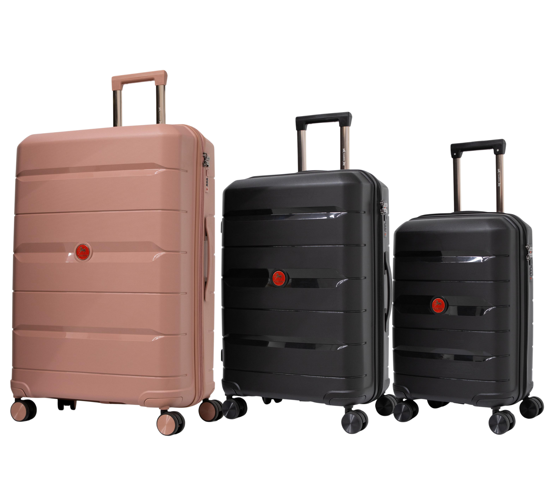 Cavalinho Canada & USA Oasis 3 Piece Luggage Set (20", 24" & 28") - Black Black RoseGold - 68040001.010118.202428._2