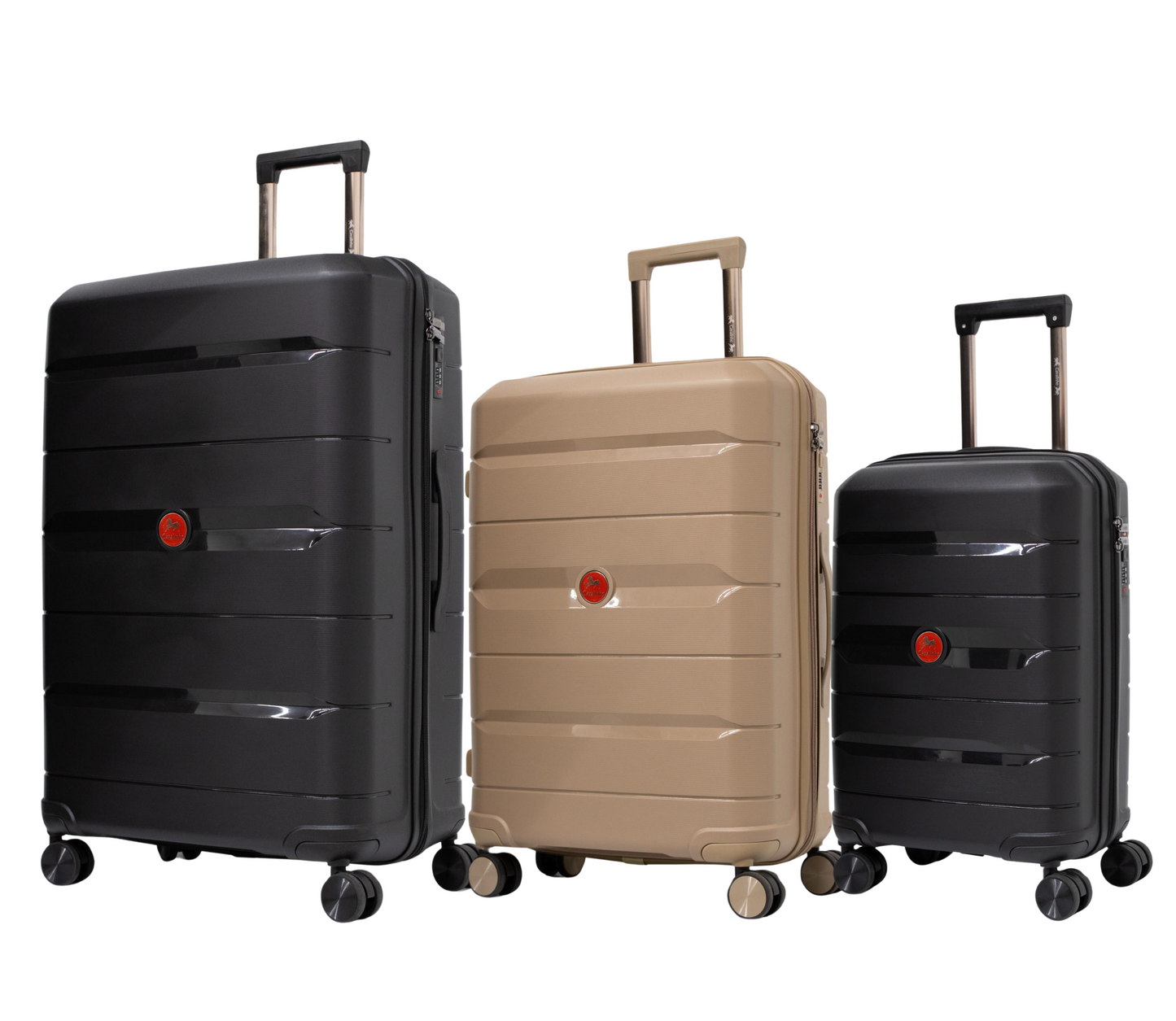 Cavalinho Canada & USA Oasis 3 Piece Luggage Set (20", 24" & 28") - Black GoldenRod Black - 68040001.010701.202428._2