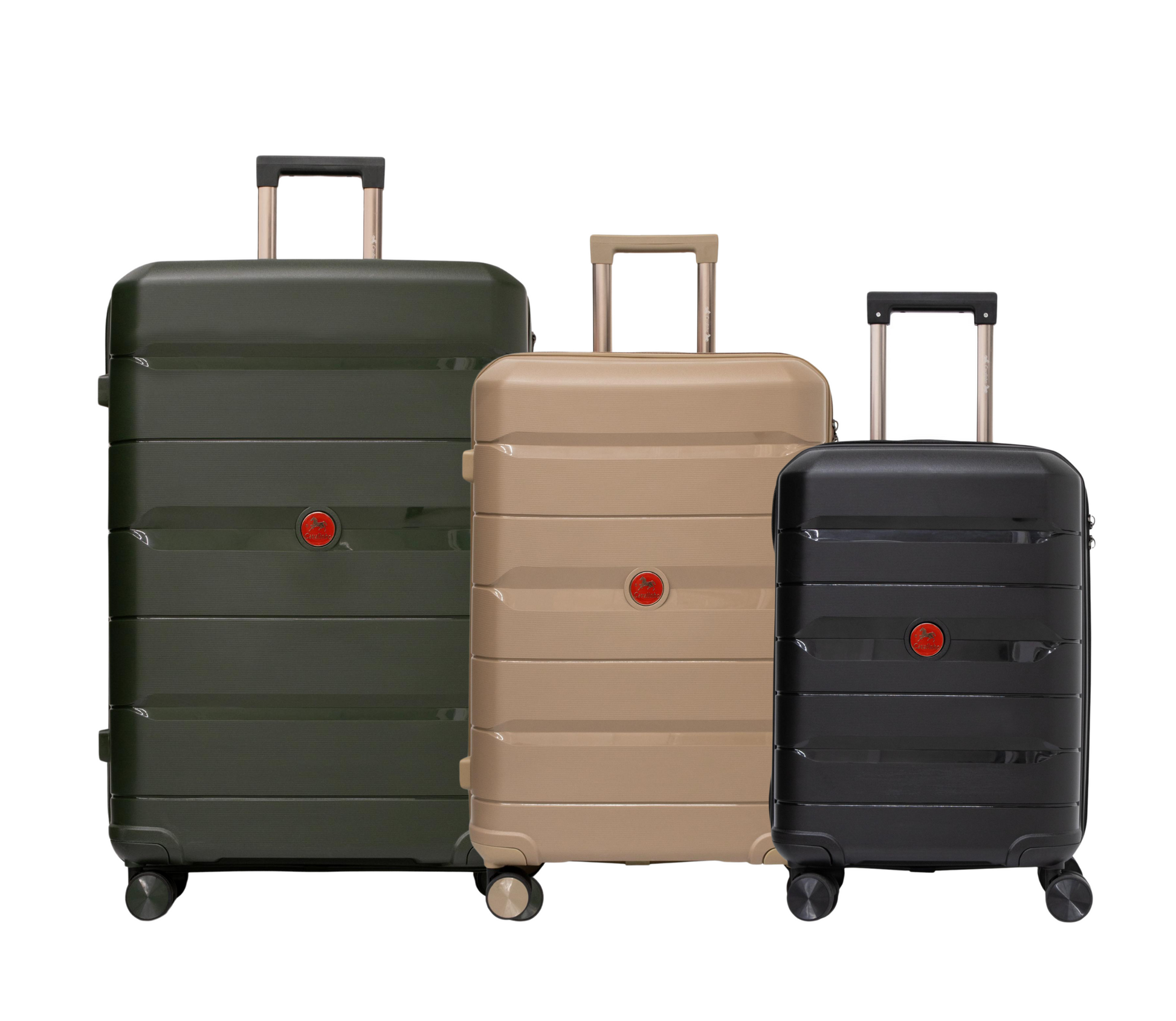 Cavalinho Canada & USA Oasis 3 Piece Luggage Set (20", 24" & 28") - Black GoldenRod DarkOliveGreen - 68040001.010709.202428._1