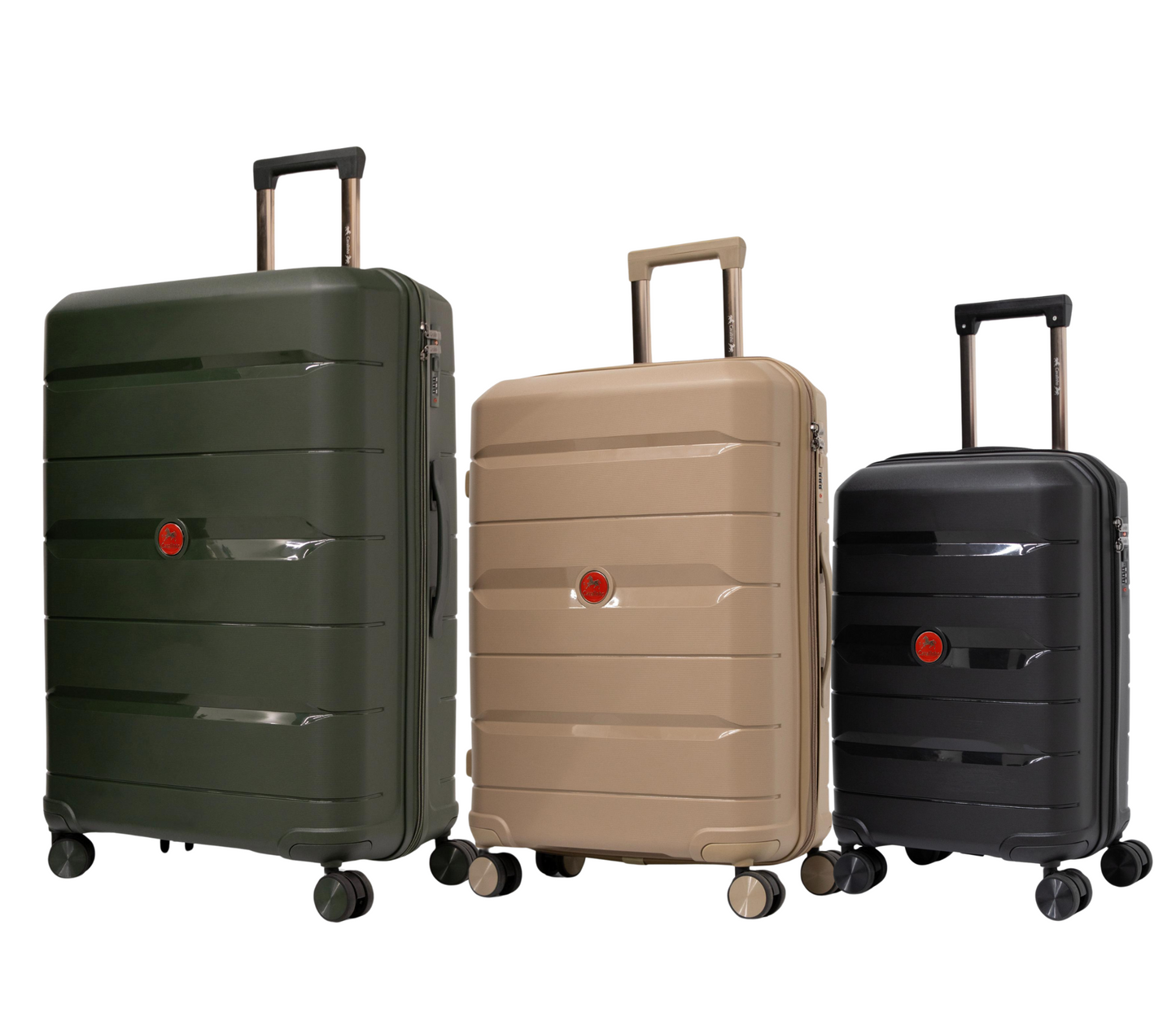 Cavalinho Canada & USA Oasis 3 Piece Luggage Set (20", 24" & 28") - Black GoldenRod DarkOliveGreen - 68040001.010709.202428._2