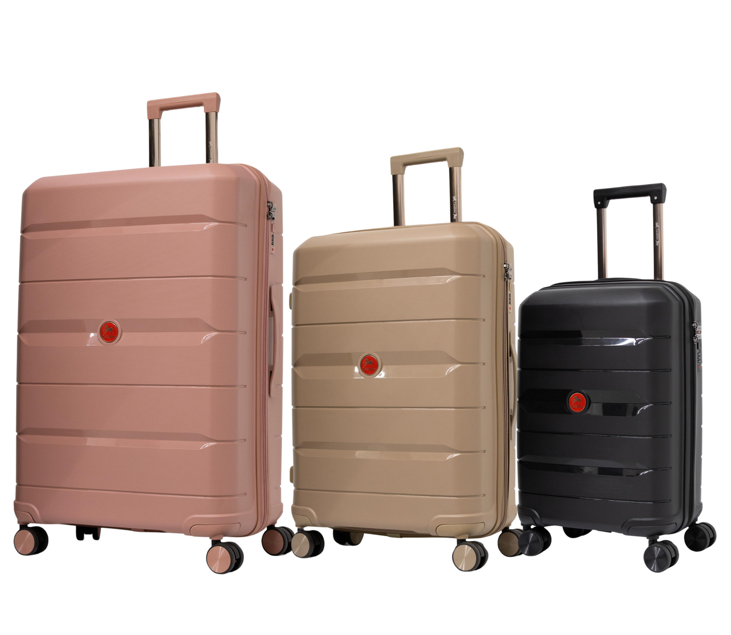 Cavalinho Canada & USA Oasis 3 Piece Luggage Set (20", 24" & 28") - Black GoldenRod RoseGold - 68040001.010718.202428._2