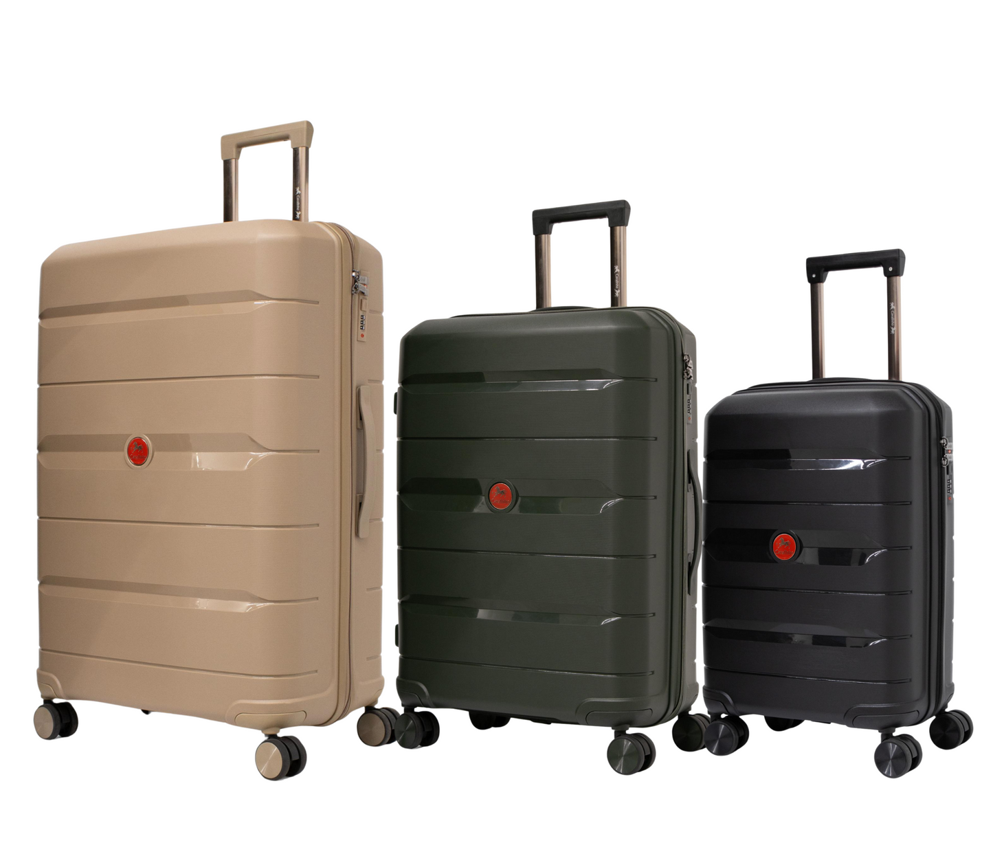 Cavalinho Canada & USA Oasis 3 Piece Luggage Set (20", 24" & 28") - Black DarkOliveGreen GoldenRod - 68040001.010907.202428._2