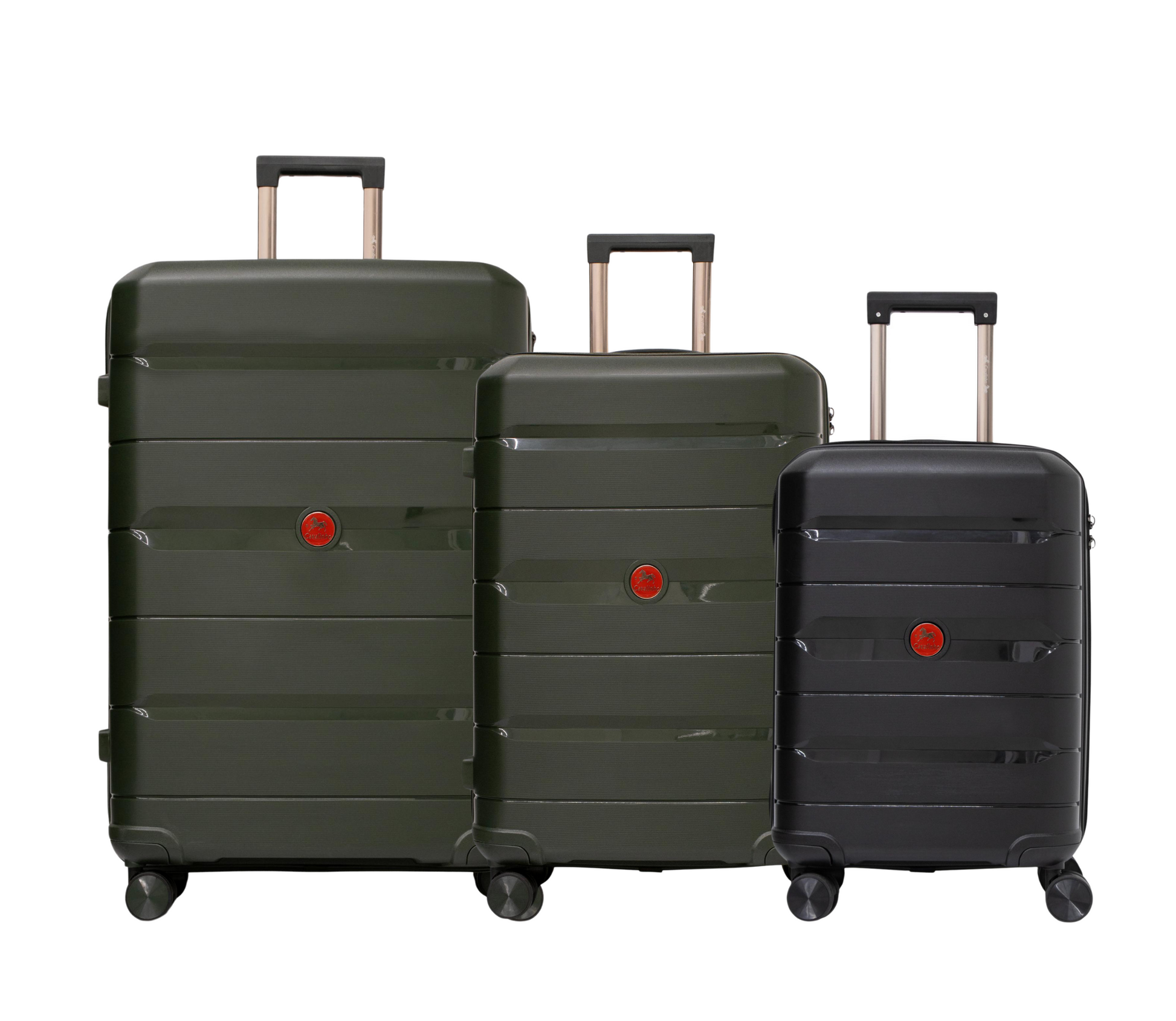 Cavalinho Canada & USA Oasis 3 Piece Luggage Set (20", 24" & 28") - Black DarkOliveGreen DarkOliveGreen - 68040001.010909.202428._1