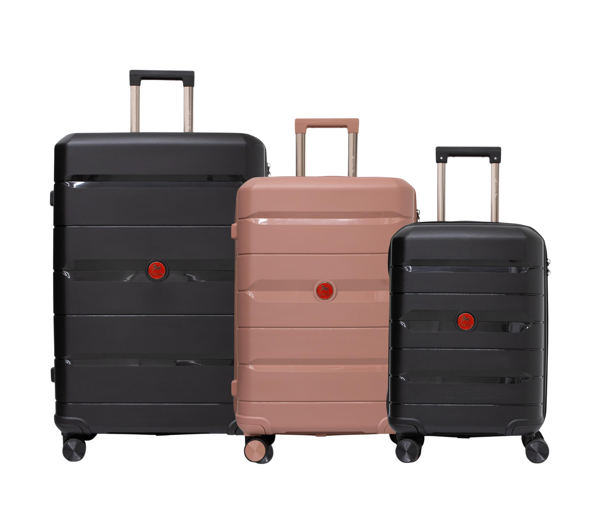 Cavalinho Canada & USA Oasis 3 Piece Luggage Set (20", 24" & 28") - Black RoseGold Black - 68040001.011801.202428._1
