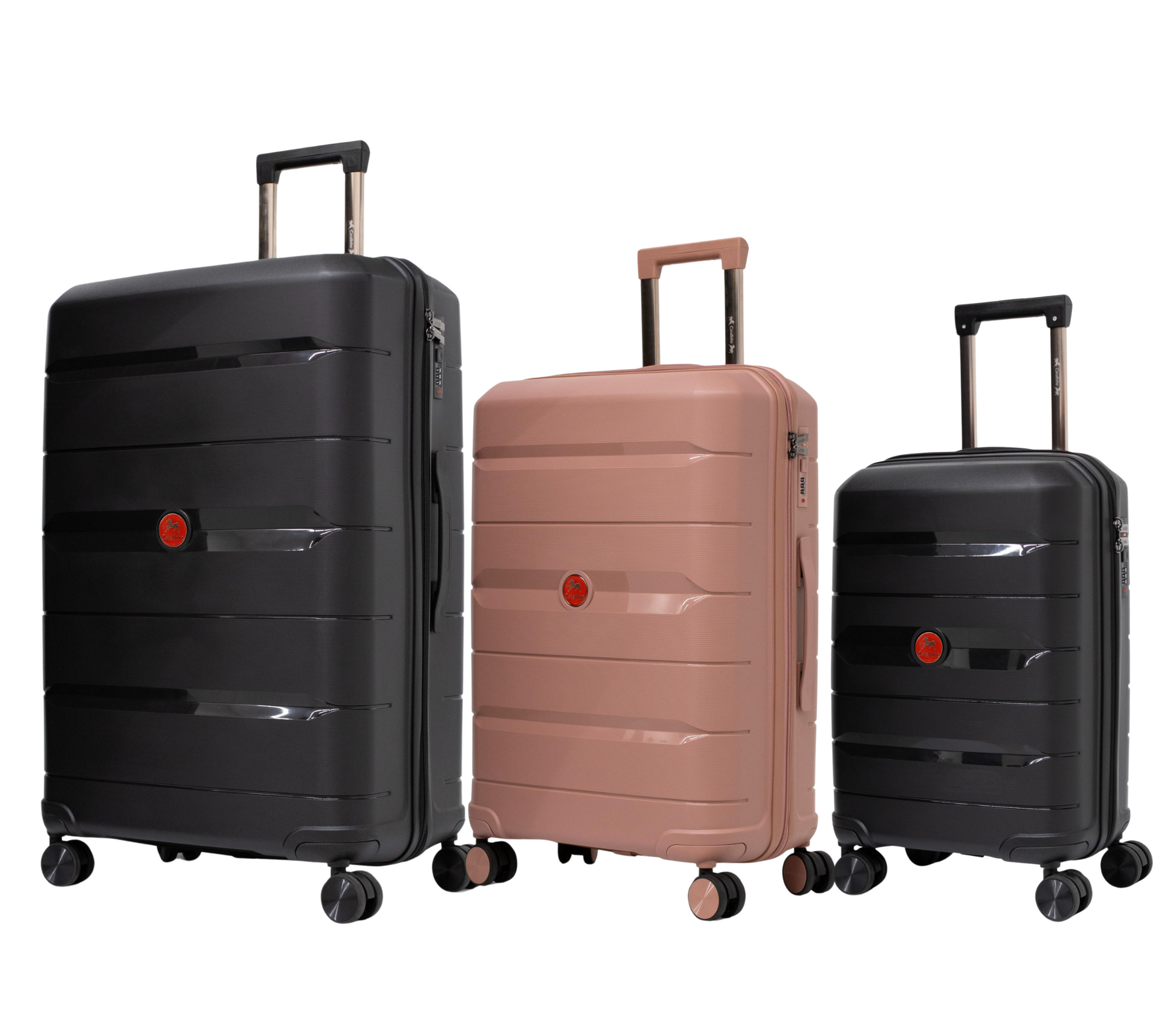 Cavalinho Canada & USA Oasis 3 Piece Luggage Set (20", 24" & 28") - Black RoseGold Black - 68040001.011801.202428._2
