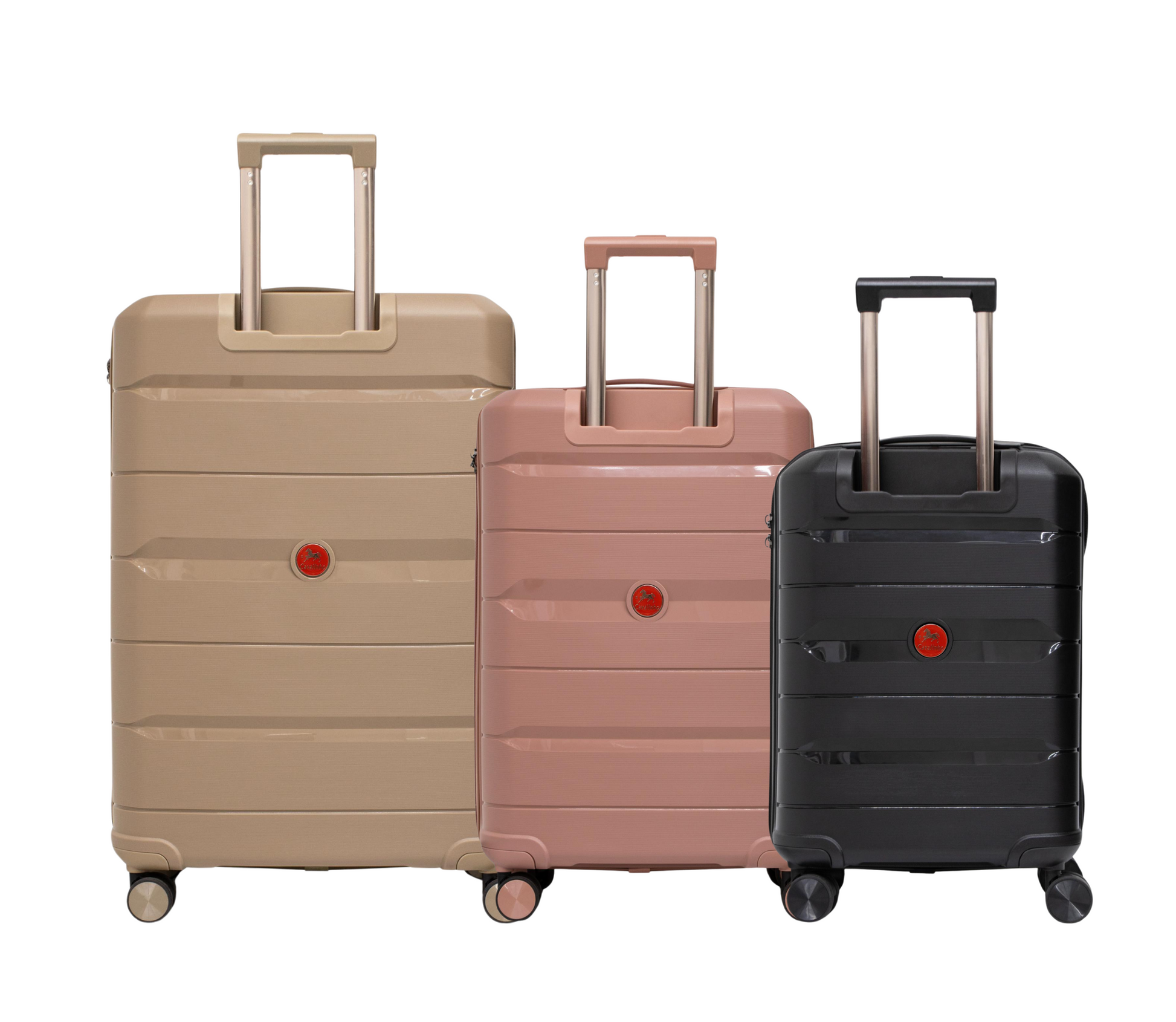 Cavalinho Canada & USA Oasis 3 Piece Luggage Set (20", 24" & 28") - Black RoseGold GoldenRod - 68040001.011807.202428._3